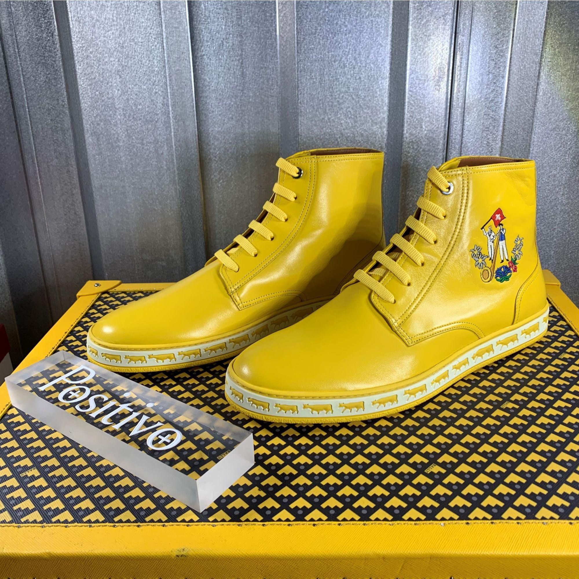 Bally Bally Alpistar Yellow Leather High Top Sneakers US 10 Grailed