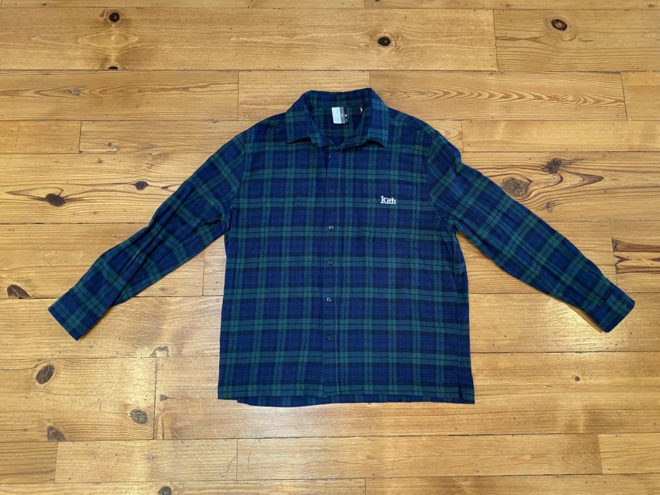 Kith Kith Ludlow Buttondown Blackwatch Flannel Shirt | Grailed