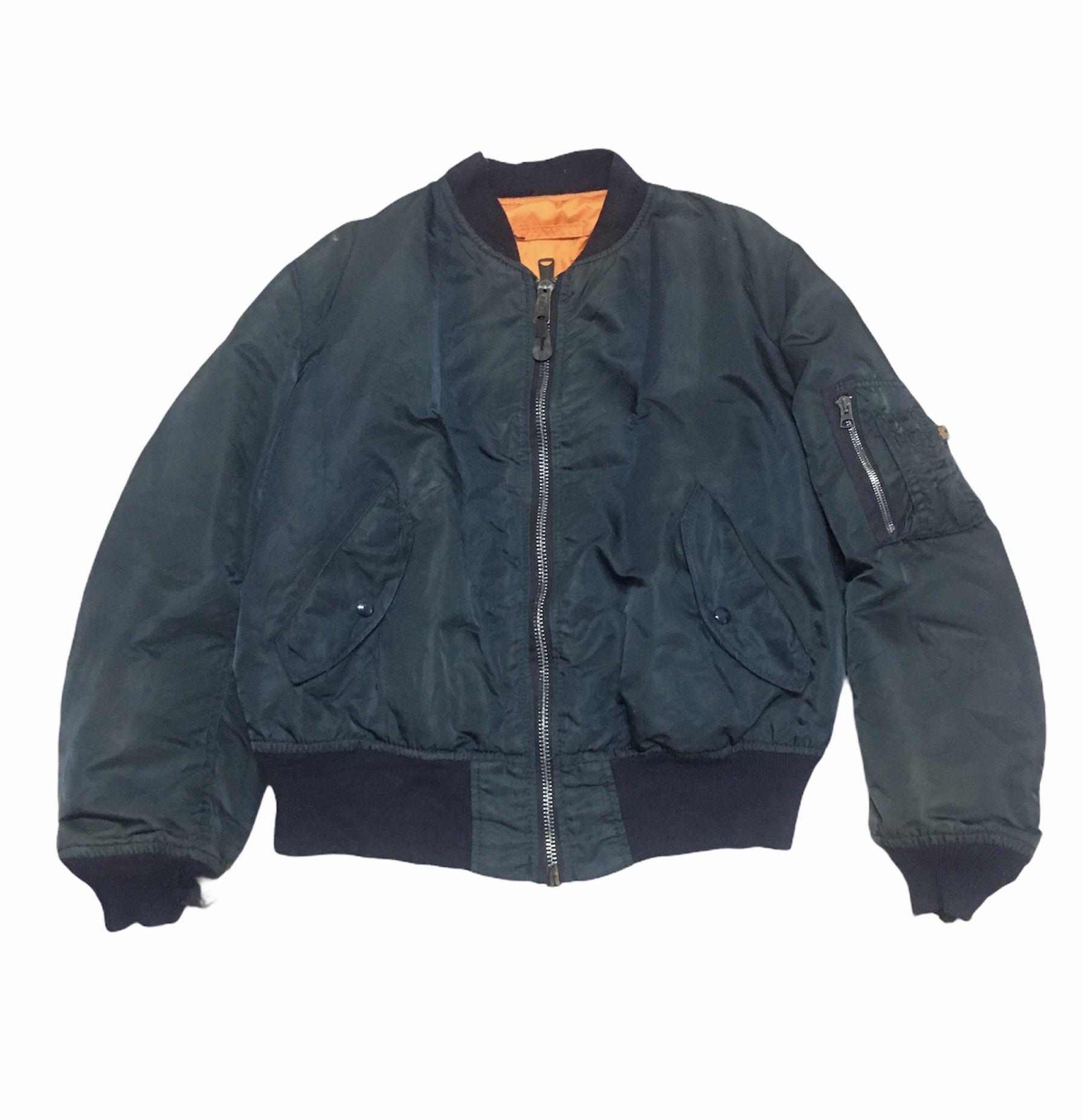 Alpha Industries Vintage Trashed Alpha industry Ma1 Flight Bomber ERD Grunge Size US L / EU 52-54 / 3 - 2 Thumbnail