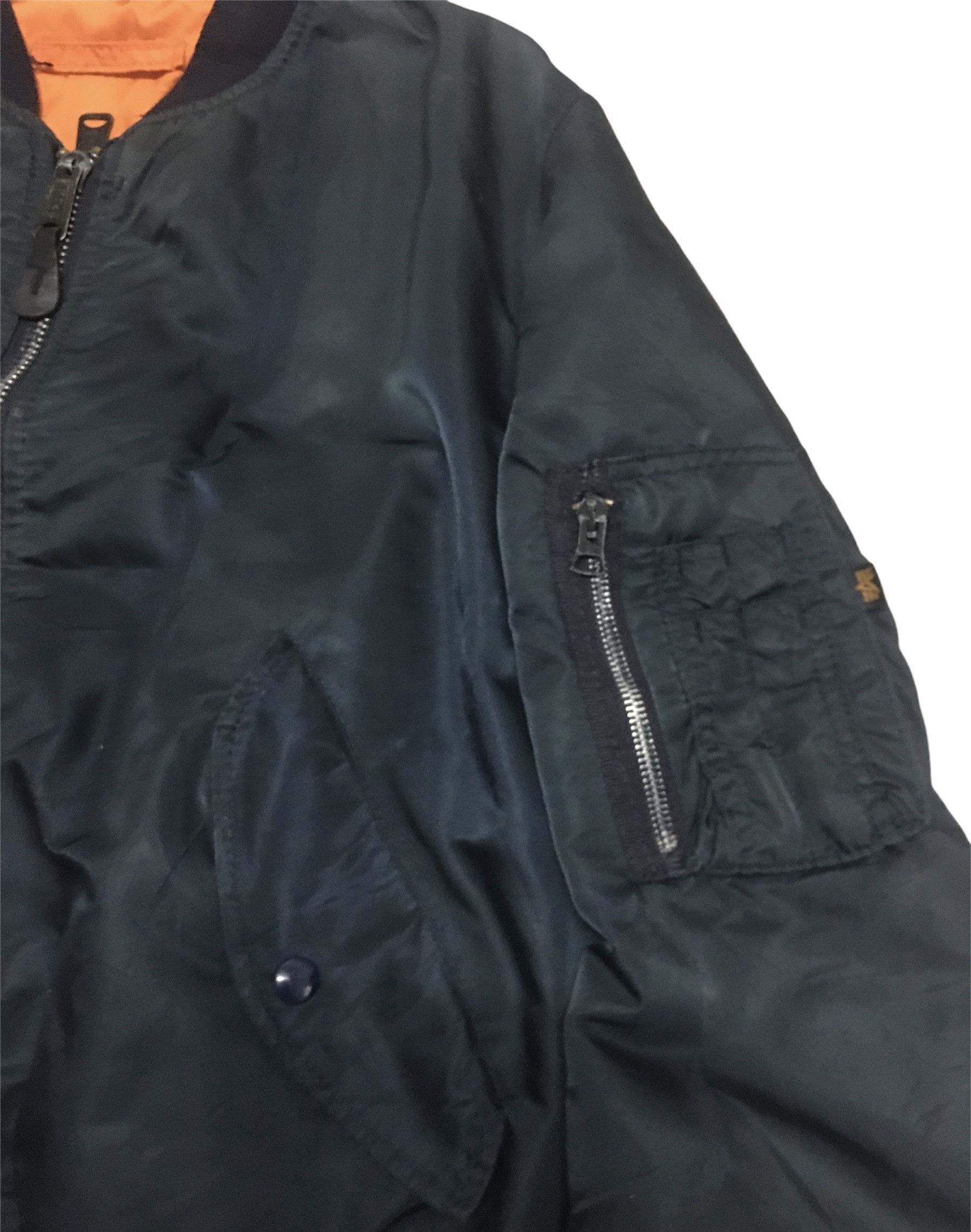 Alpha Industries Vintage Trashed Alpha industry Ma1 Flight Bomber ERD Grunge Size US L / EU 52-54 / 3 - 3 Thumbnail