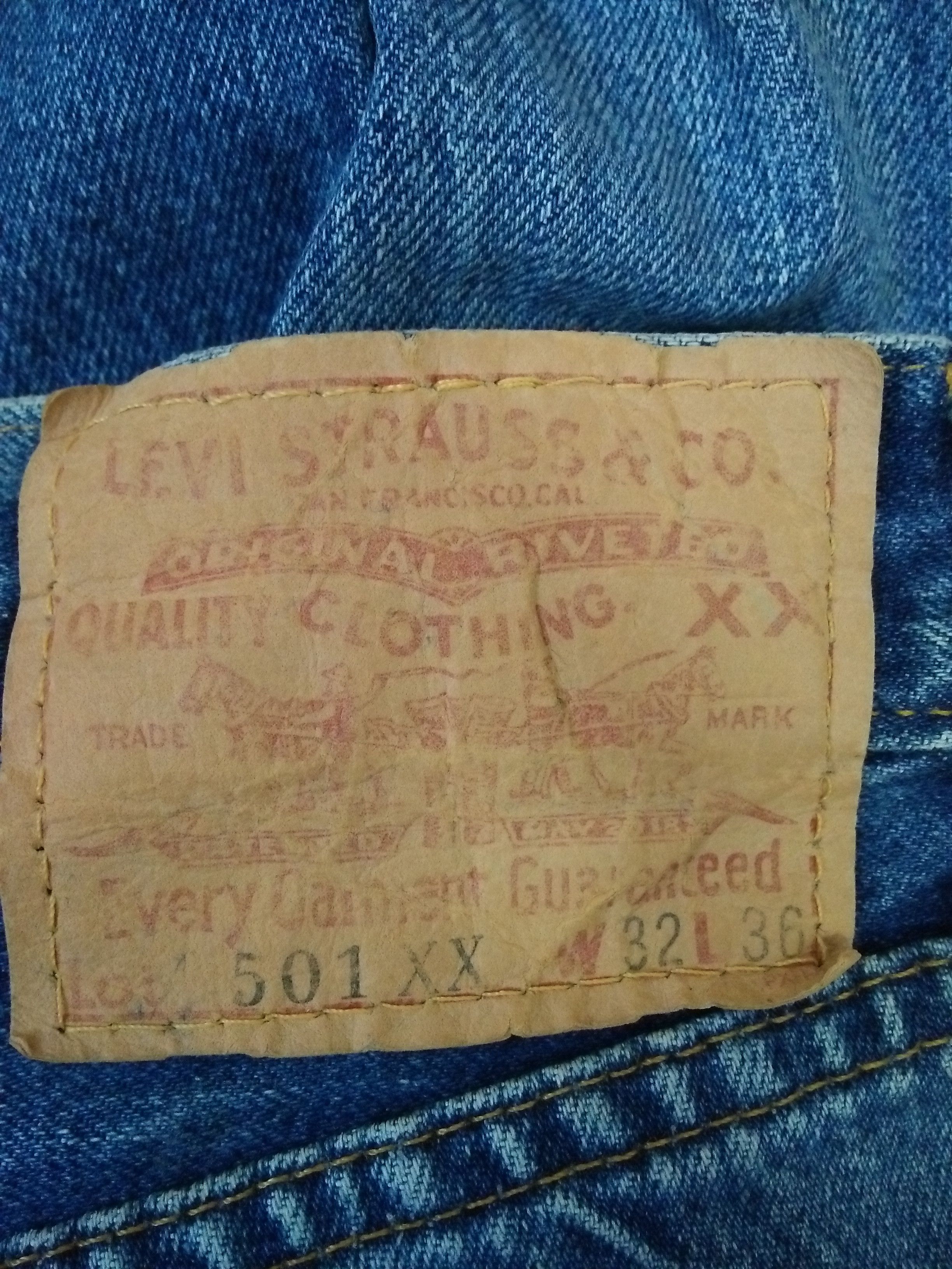 Levi's 90s LEVIS 501XX BIG E DENIM SELVEDGE 555 (B46) Size US 30 / EU 46 - 6 Thumbnail
