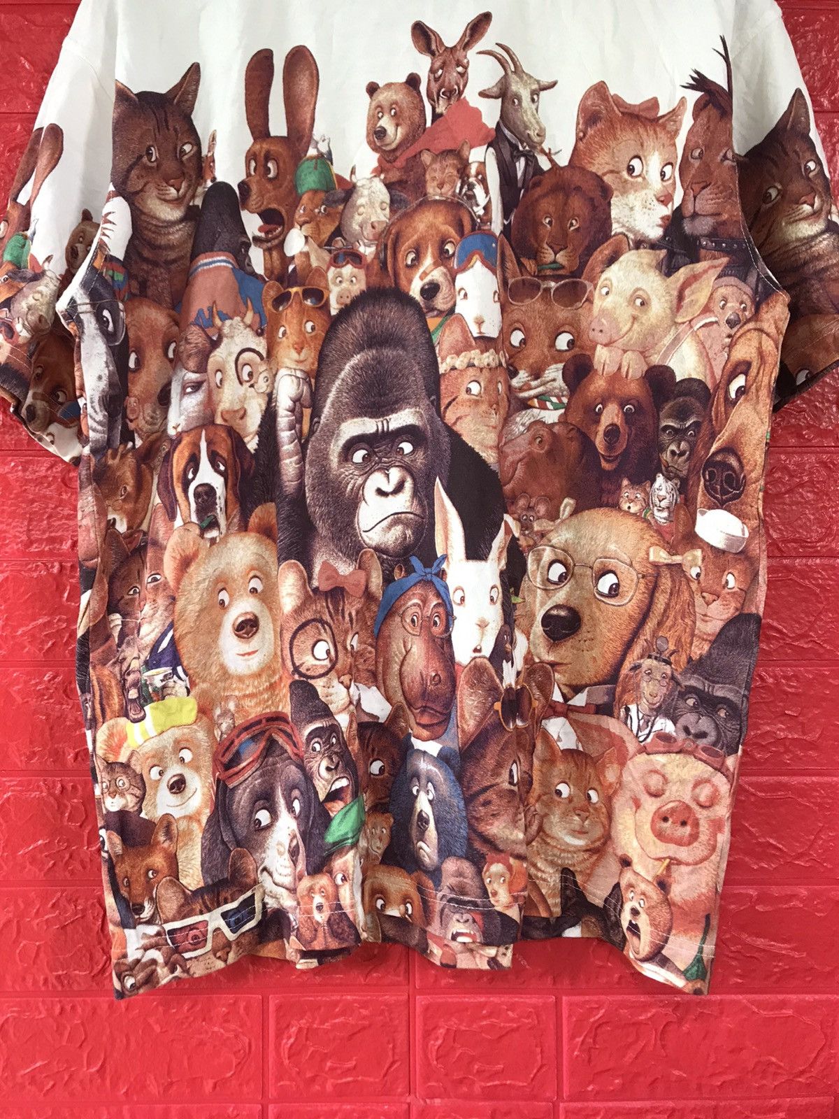 Japanese Brand × Vintage Vintage Japan Designer Kunio Sato Animal Overprint Tee Size US L / EU 52-54 / 3 - 4 Thumbnail