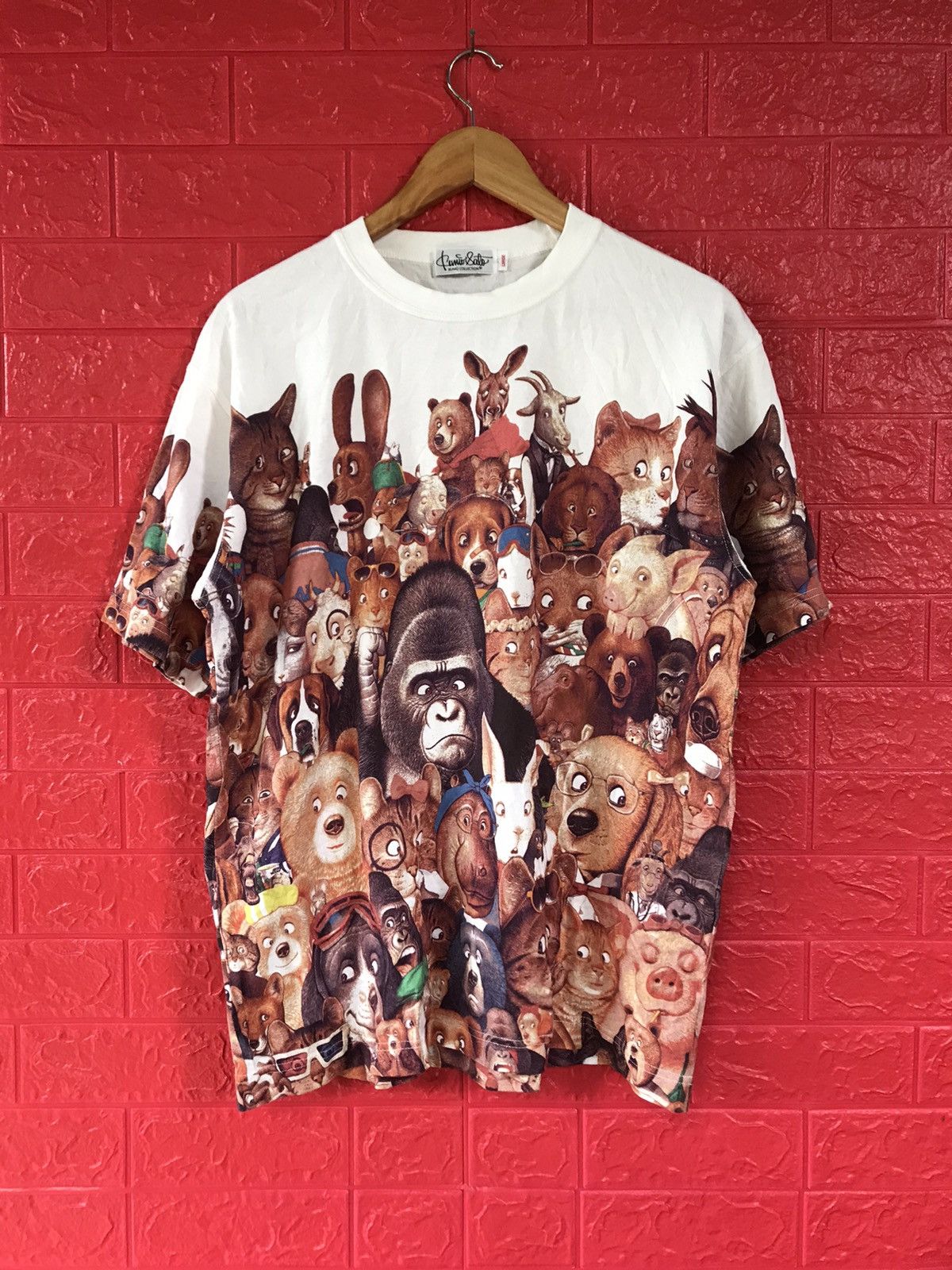 Vintage Japan Designer Kunio Sato Animal Overprint Tee