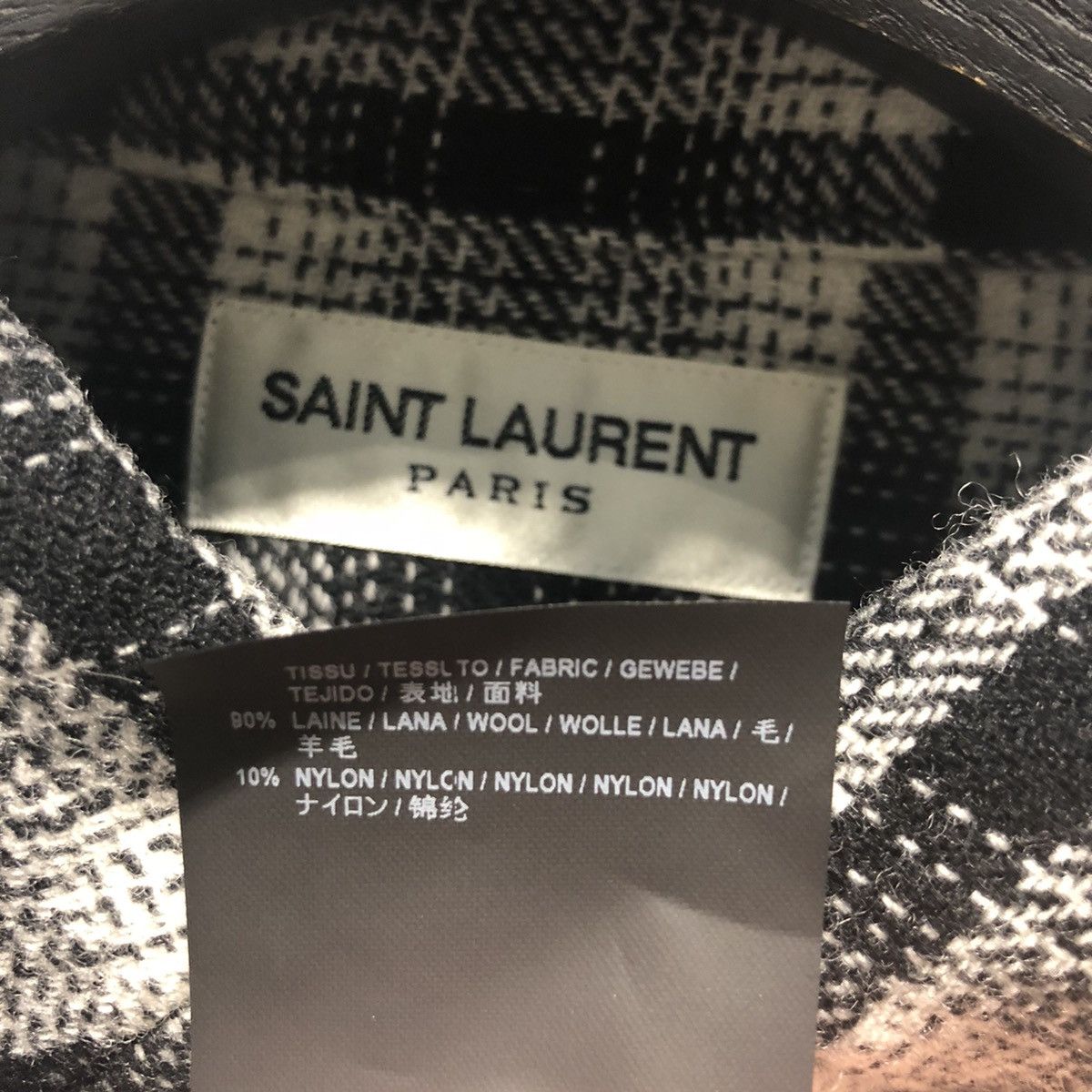 Hedi Slimane × Saint Laurent Paris 16FW Black x White Checked Wool Flannel Shirt sz S Size US S / EU 44-46 / 1 - 6 Thumbnail