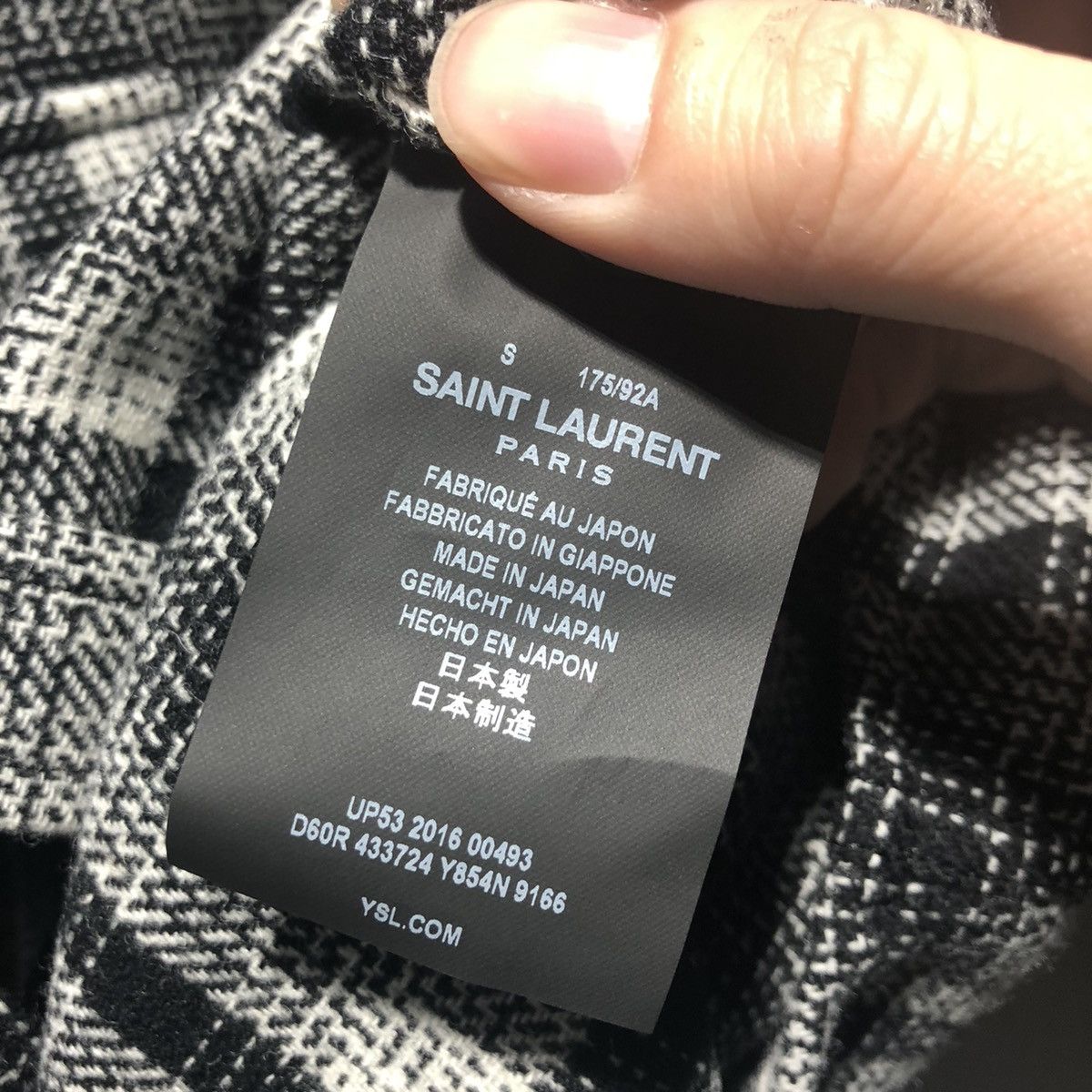 Hedi Slimane × Saint Laurent Paris 16FW Black x White Checked Wool Flannel Shirt sz S Size US S / EU 44-46 / 1 - 5 Thumbnail