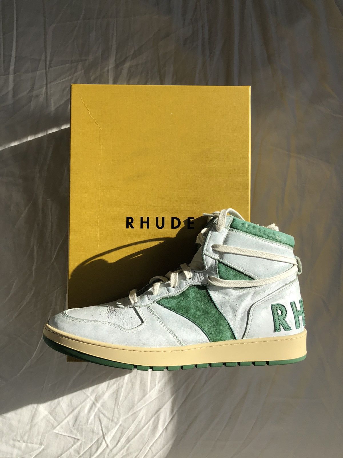 Rhude Rhecess Hi “Green White” Colorway size 10