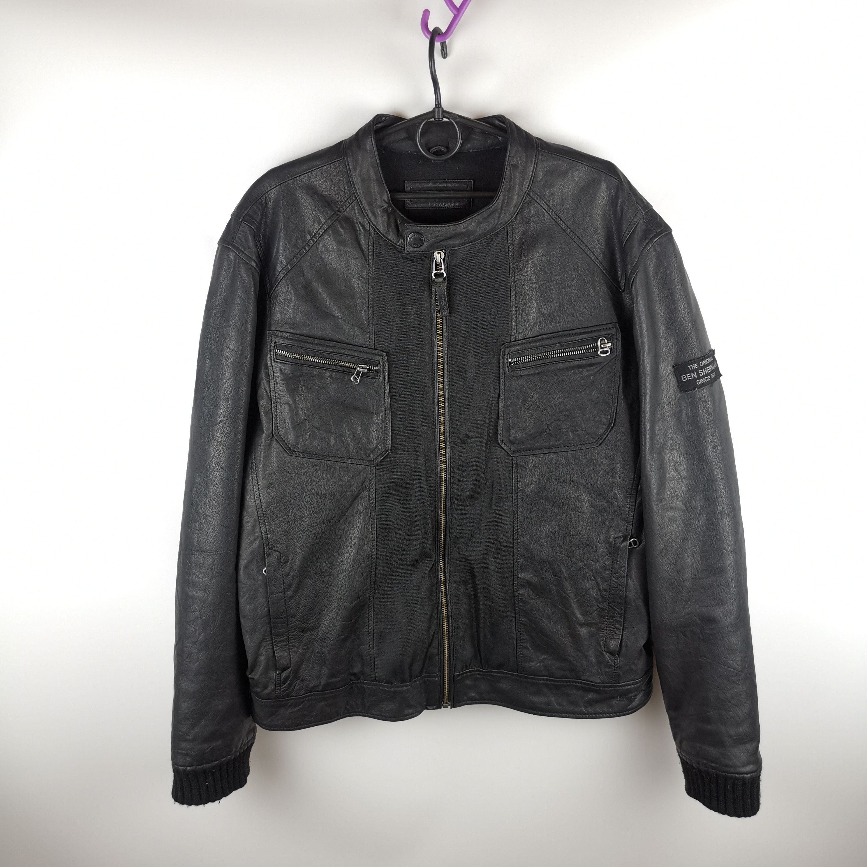 Ben Sherman The Original Ben Sherman leather jacket big logo | Grailed