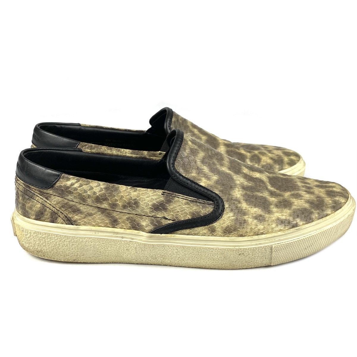 Saint Laurent Paris SAINT LAURENT PARIS FW14 SNAKESKIN SLIP ONS Size US 8 / EU 41 - 2 Thumbnail