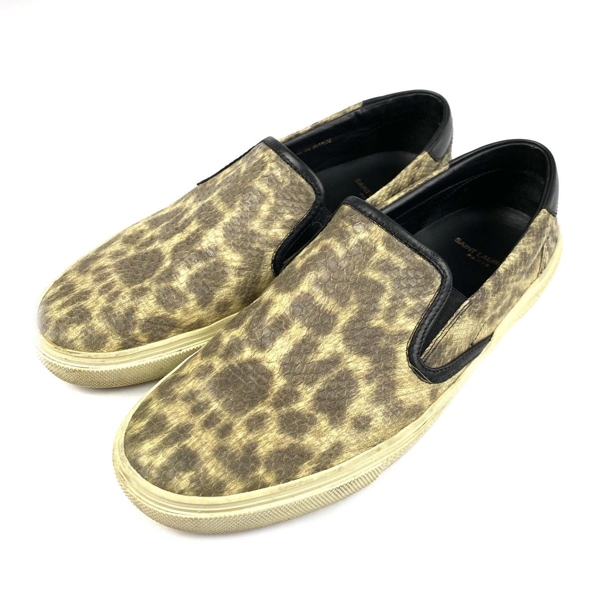 Saint Laurent Paris SAINT LAURENT PARIS FW14 SNAKESKIN SLIP ONS Size US 8 / EU 41 - 4 Thumbnail