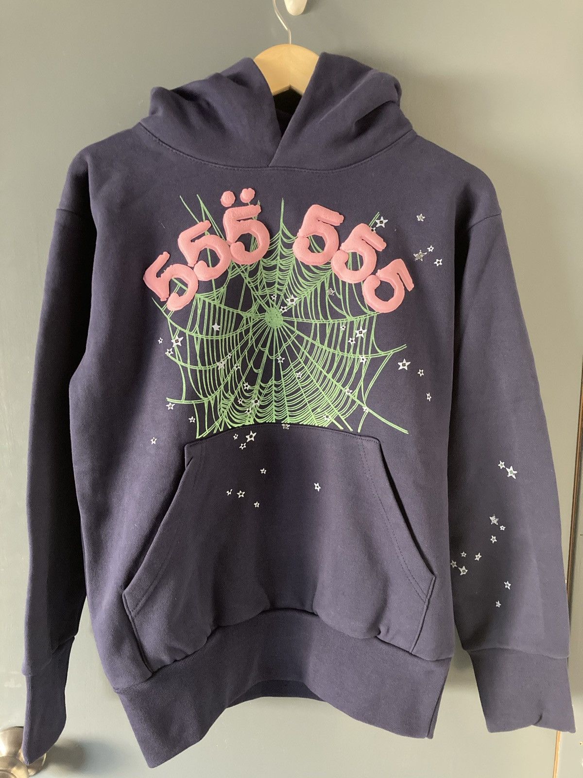 Spider Worldwide Angel Number Hoodie Blue Size Small
