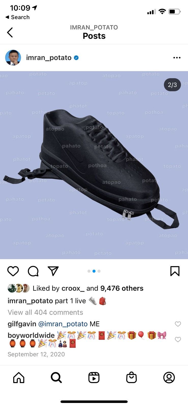 imran potato air force 1 backpack