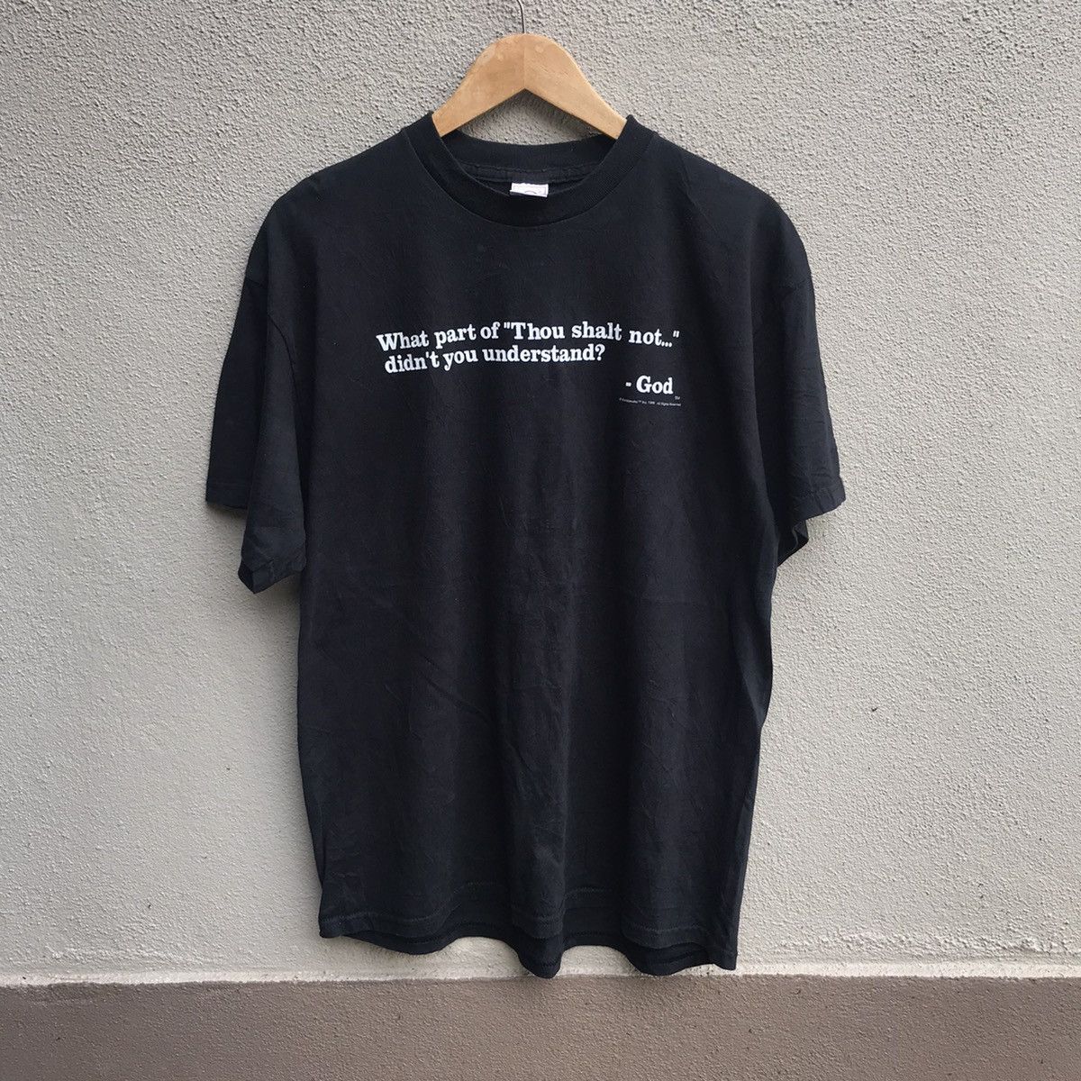 Vintage Vintage 90s GODSPEAKS wording tee god jesus bible Size US XL / EU 56 / 4 - 1 Thumbnail