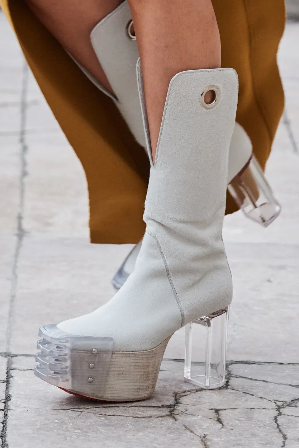Rick Owens White Kiss Boots Grailed
