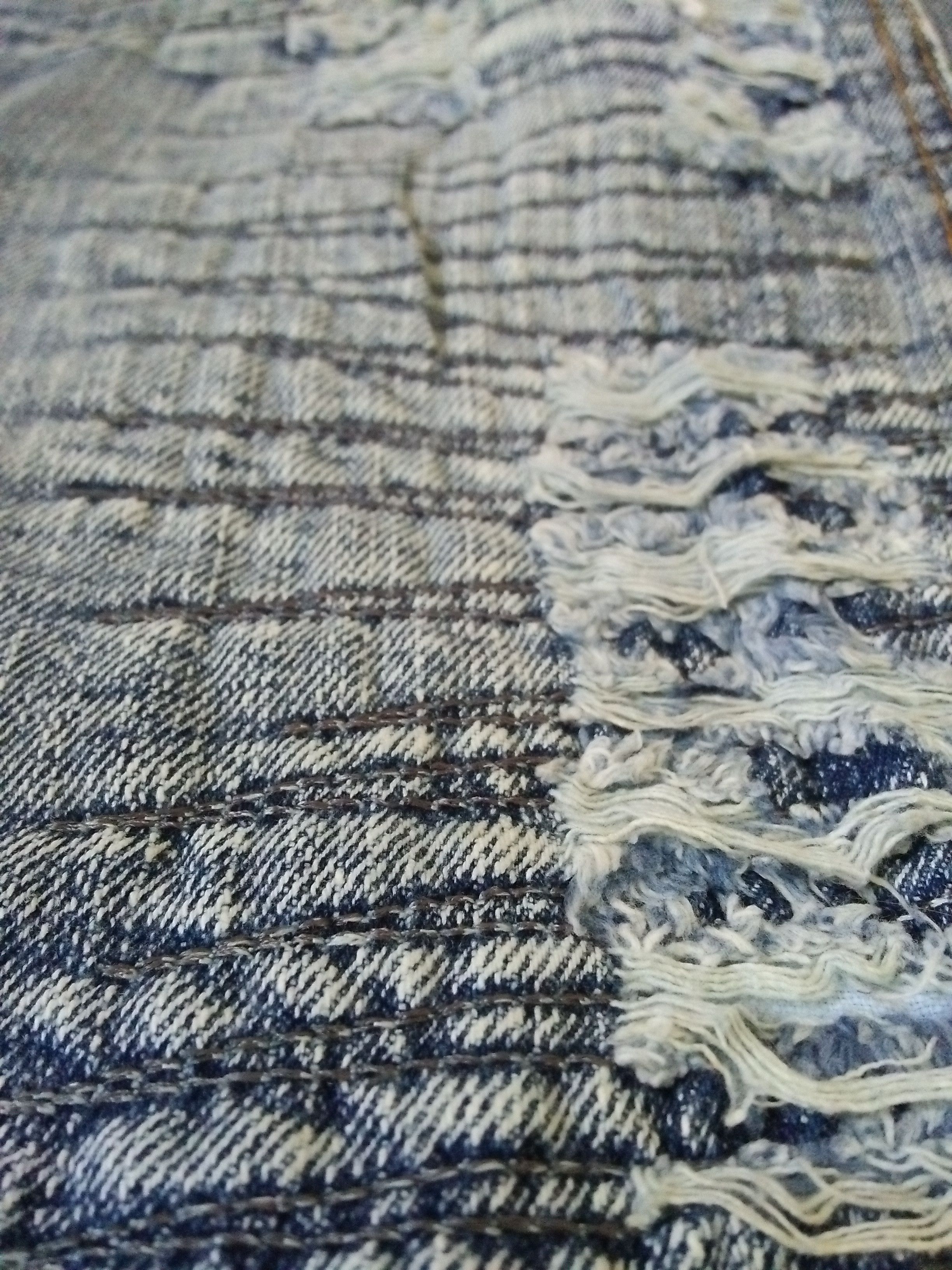 Designer BLUROSE K&M BONDAGE DISTRESSED DENIM BORO JAPAN (A966) Size US 30 / EU 46 - 10 Thumbnail