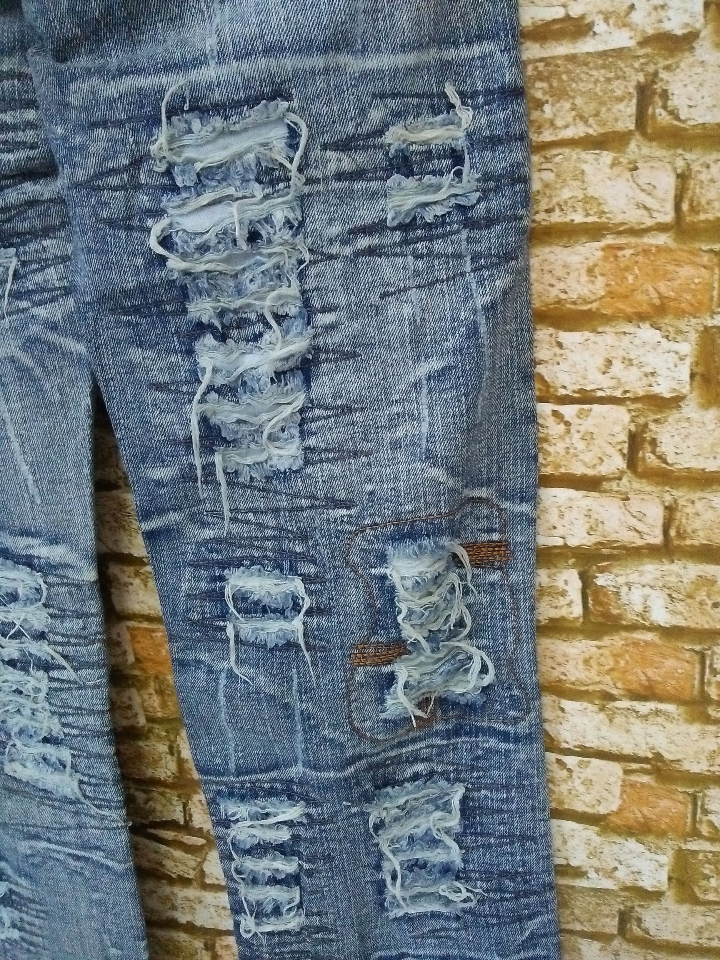 Designer BLUROSE K&M BONDAGE DISTRESSED DENIM BORO JAPAN (A966) Size US 30 / EU 46 - 5 Thumbnail