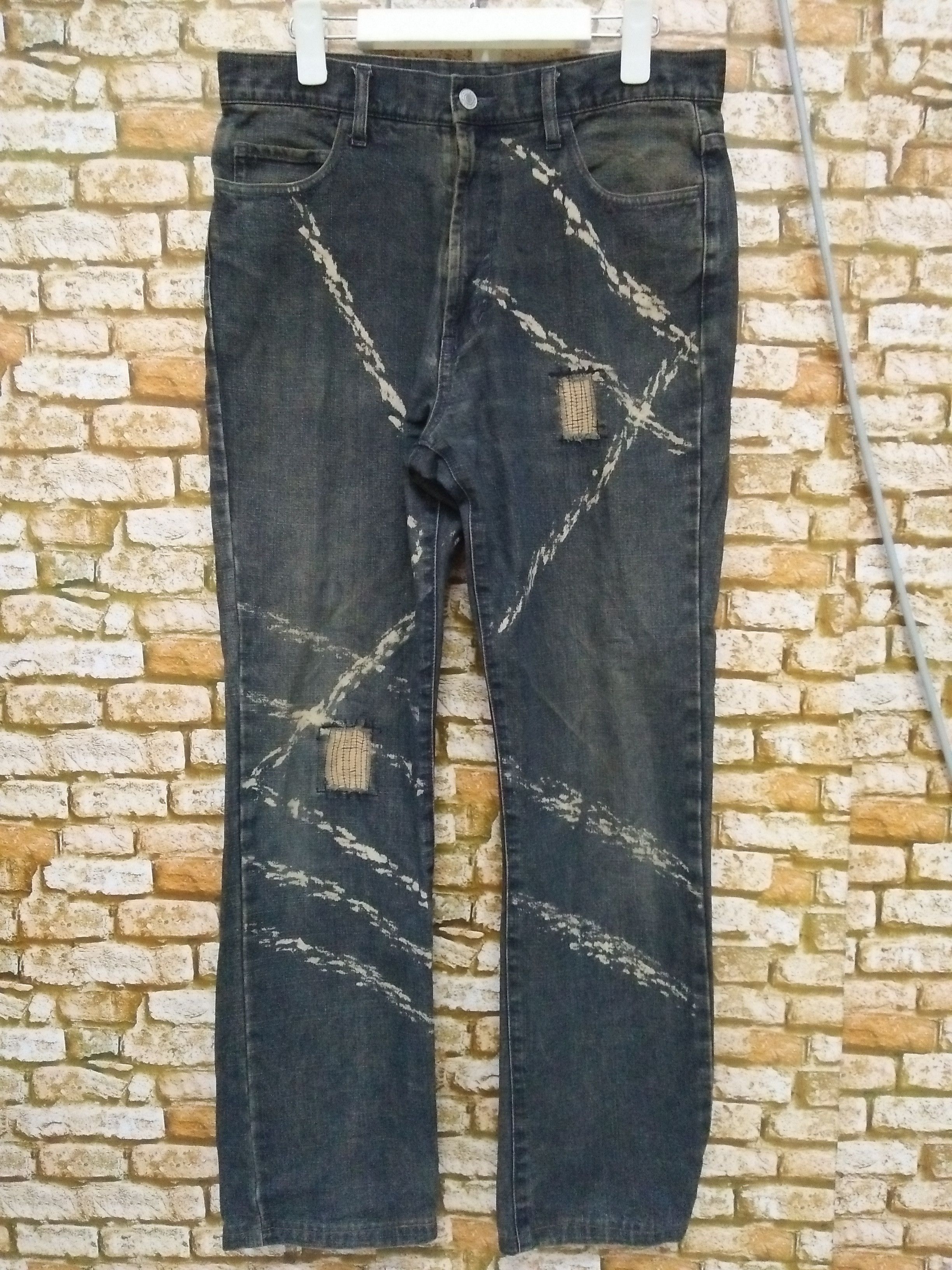 Japanese Brand YEOMAN JAPAN DISTRESSED DENIM ACID PAINT (A983) W32 Size US 32 / EU 48 - 1 Thumbnail