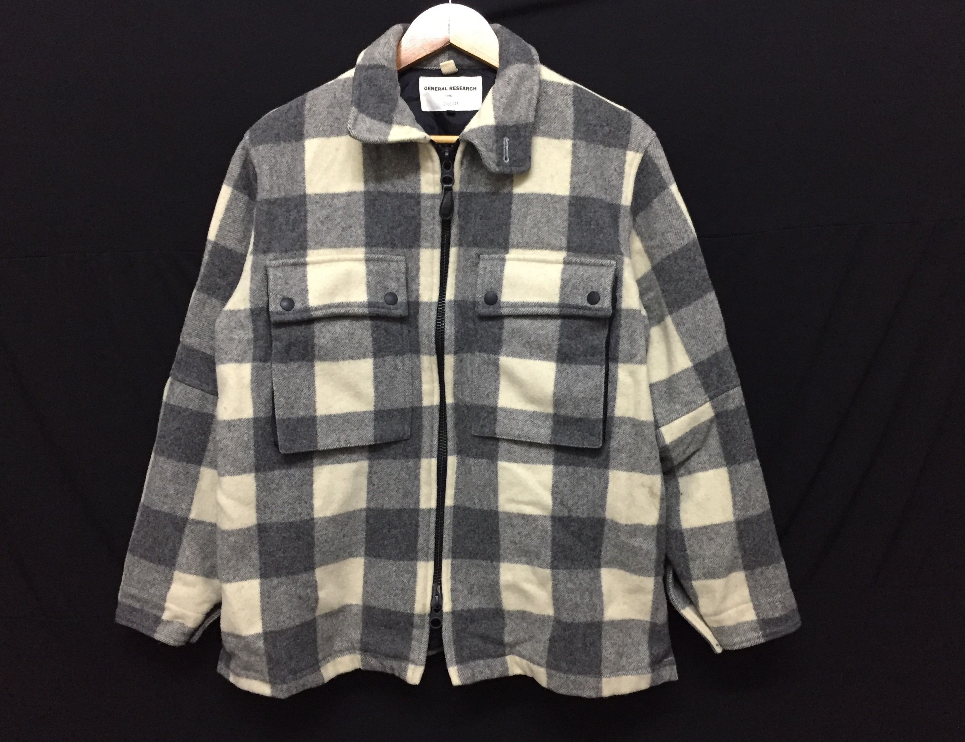 General Research AW1996 Tartan Zipper Heavy Wool Jacket parasite Size US L / EU 52-54 / 3 - 3 Thumbnail