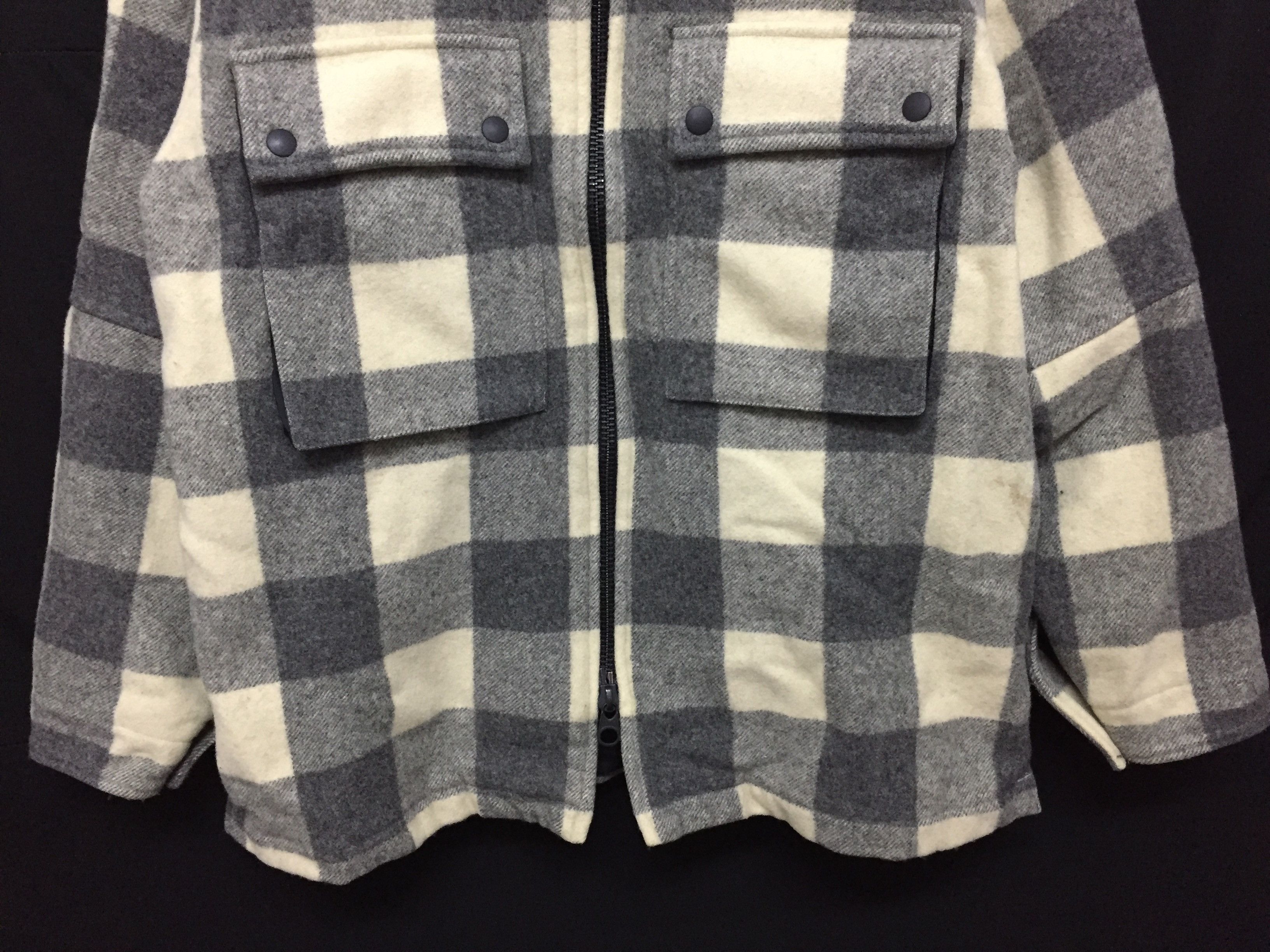 General Research AW1996 Tartan Zipper Heavy Wool Jacket parasite Size US L / EU 52-54 / 3 - 6 Thumbnail