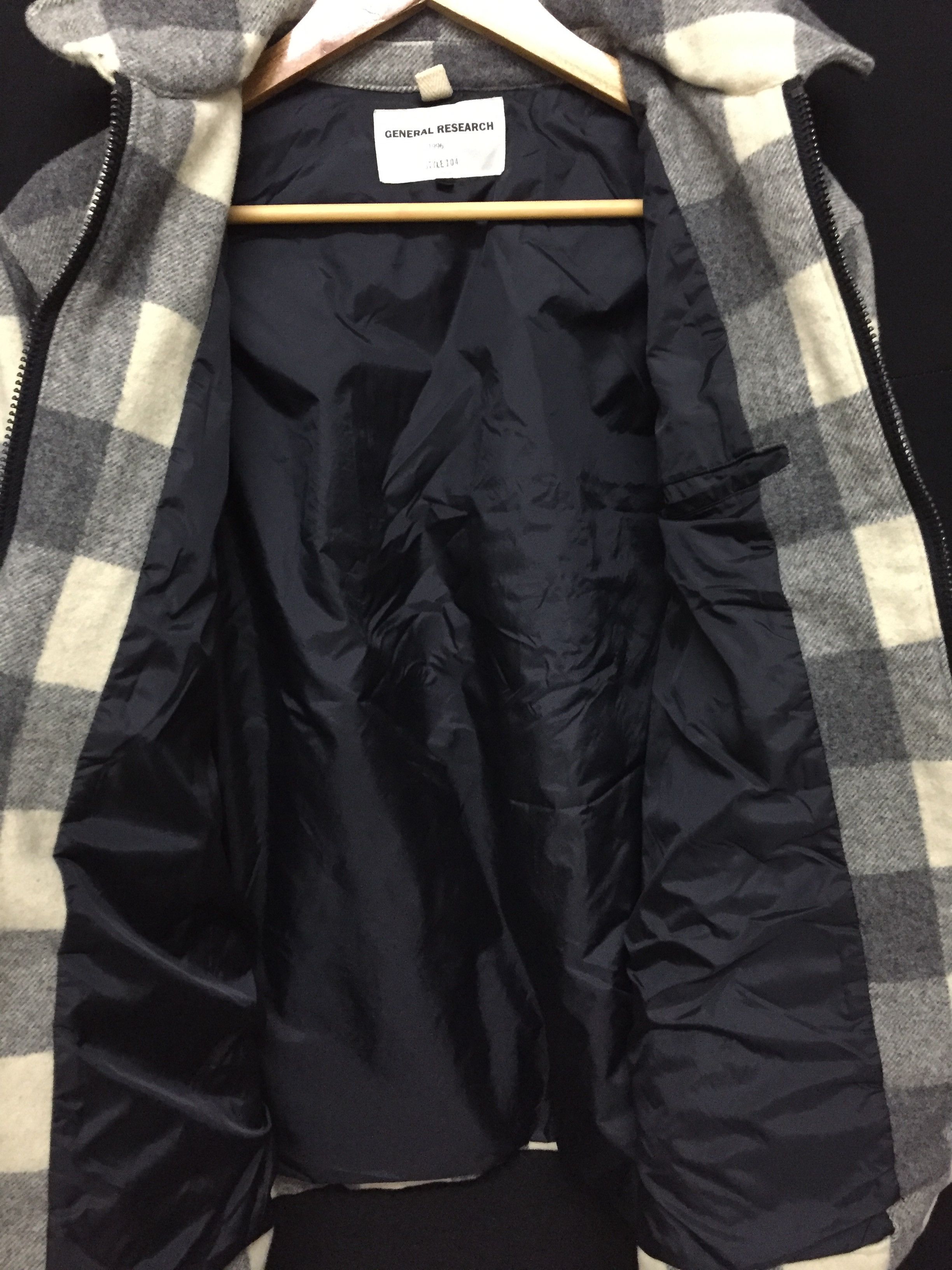 General Research AW1996 Tartan Zipper Heavy Wool Jacket parasite Size US L / EU 52-54 / 3 - 14 Thumbnail