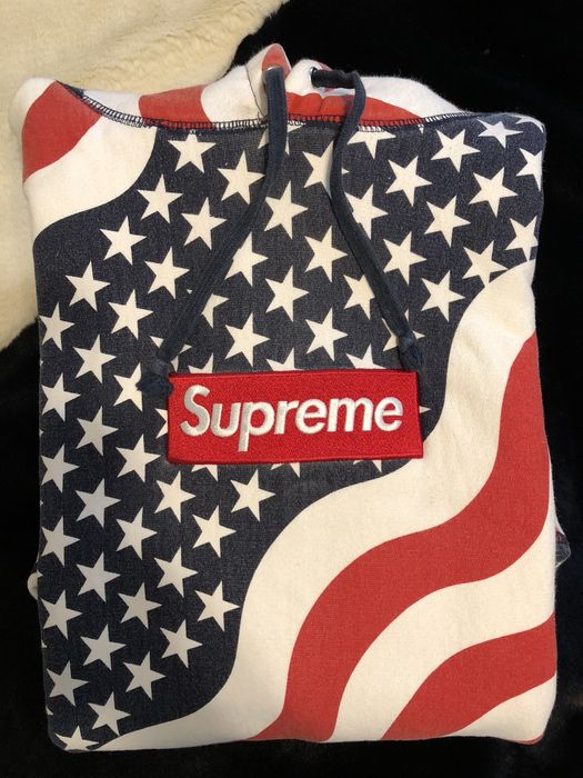 Supreme American Flag Box Logo Hoodie