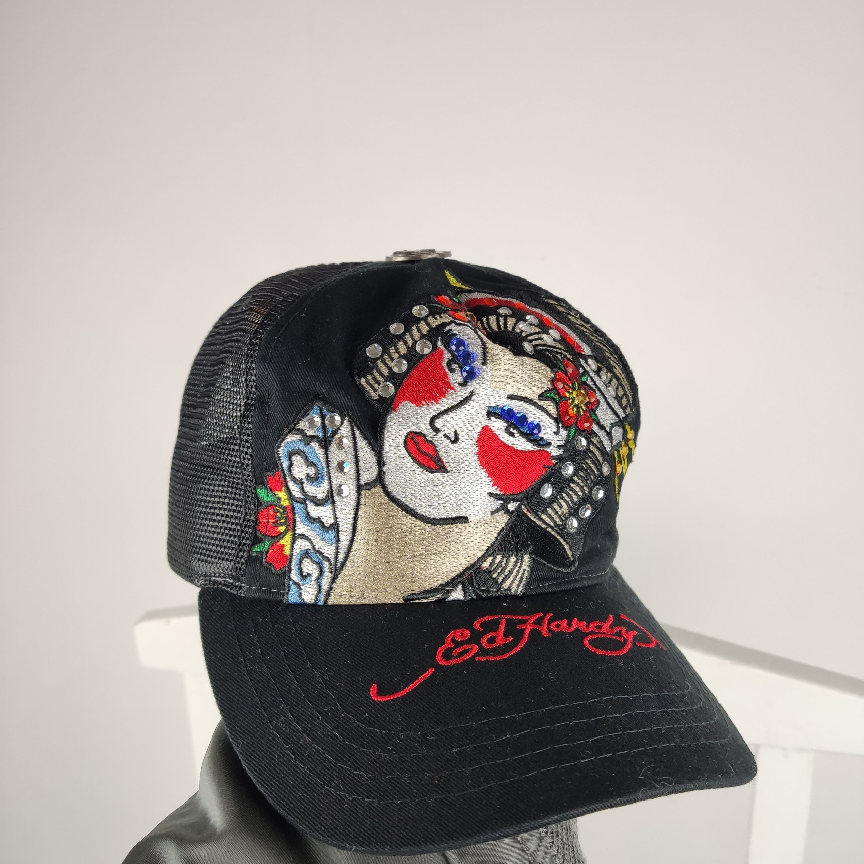 Christian Audigier × Ed Hardy Ed Hardy Geisha Black Cap With