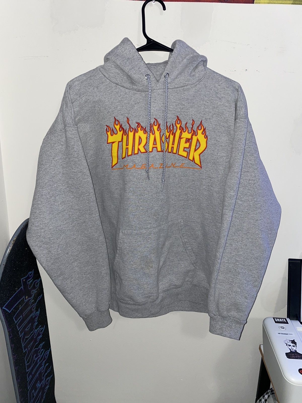 Vintage Thrasher Flames Hoodie Classic Grailed