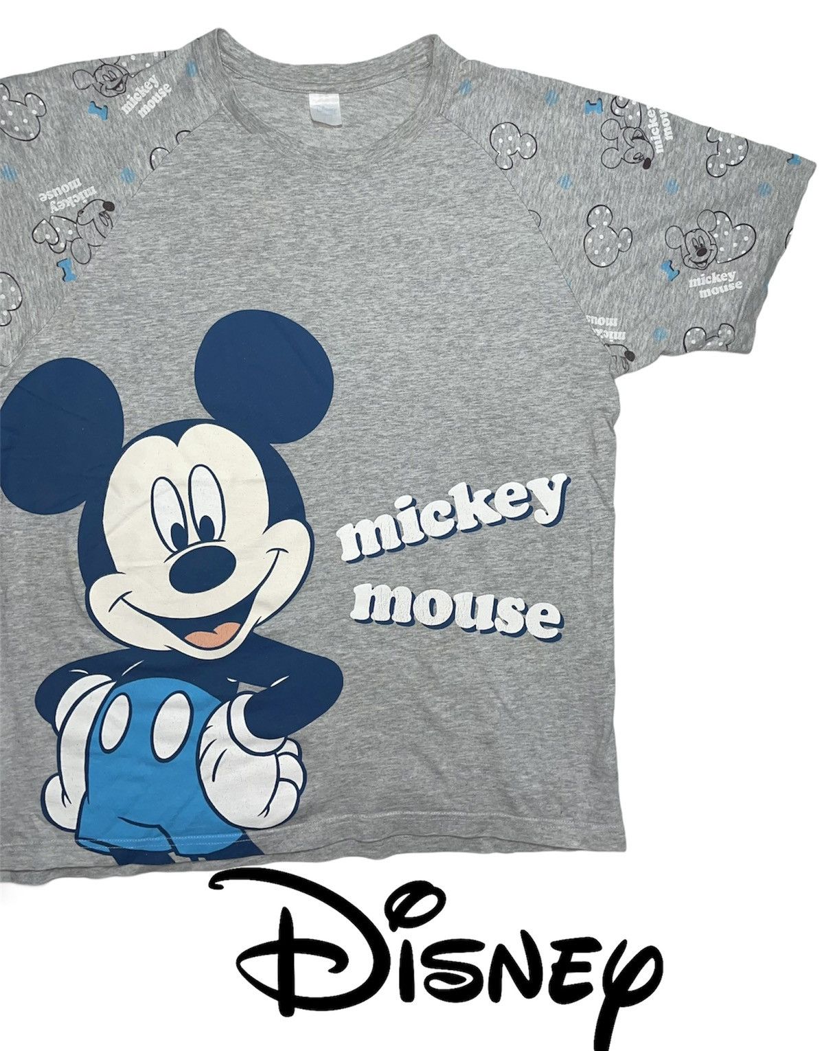 Disney × Mickey Mouse × Vintage Vintage Disney Mickey Mouse full print raglan shirt 90s off Size US M / EU 48-50 / 2 - 2 Thumbnail