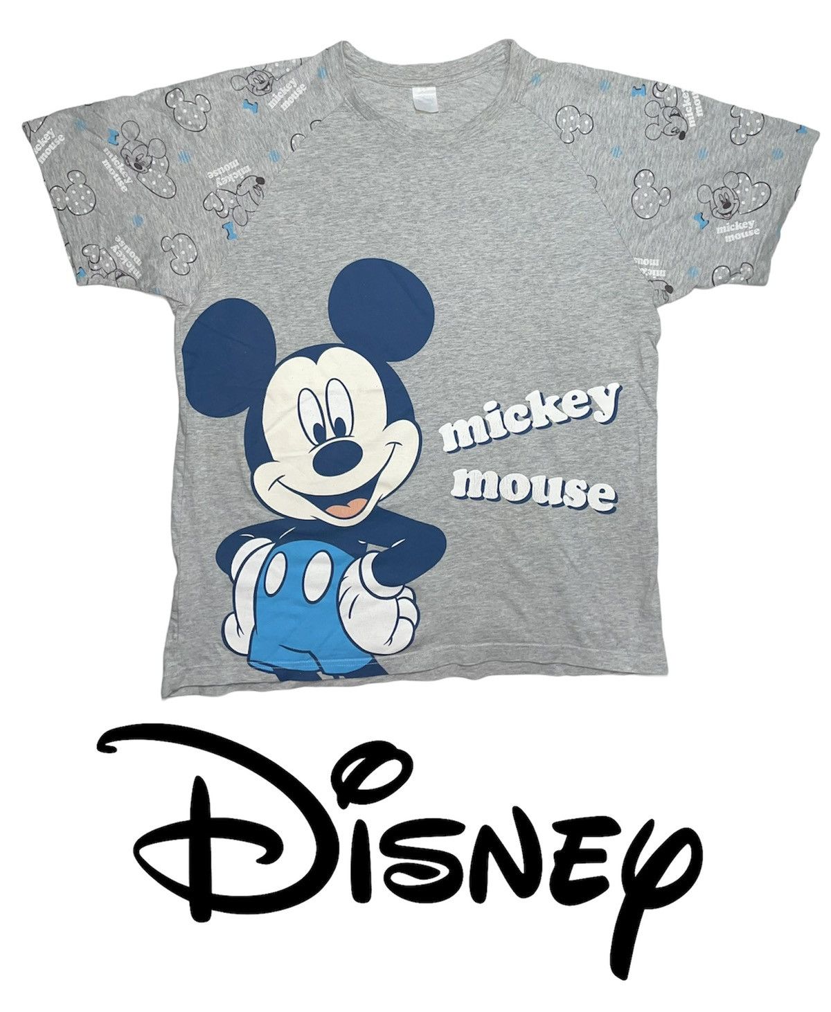 Disney × Mickey Mouse × Vintage Vintage Disney Mickey Mouse full print raglan shirt 90s off Size US M / EU 48-50 / 2 - 1 Thumbnail