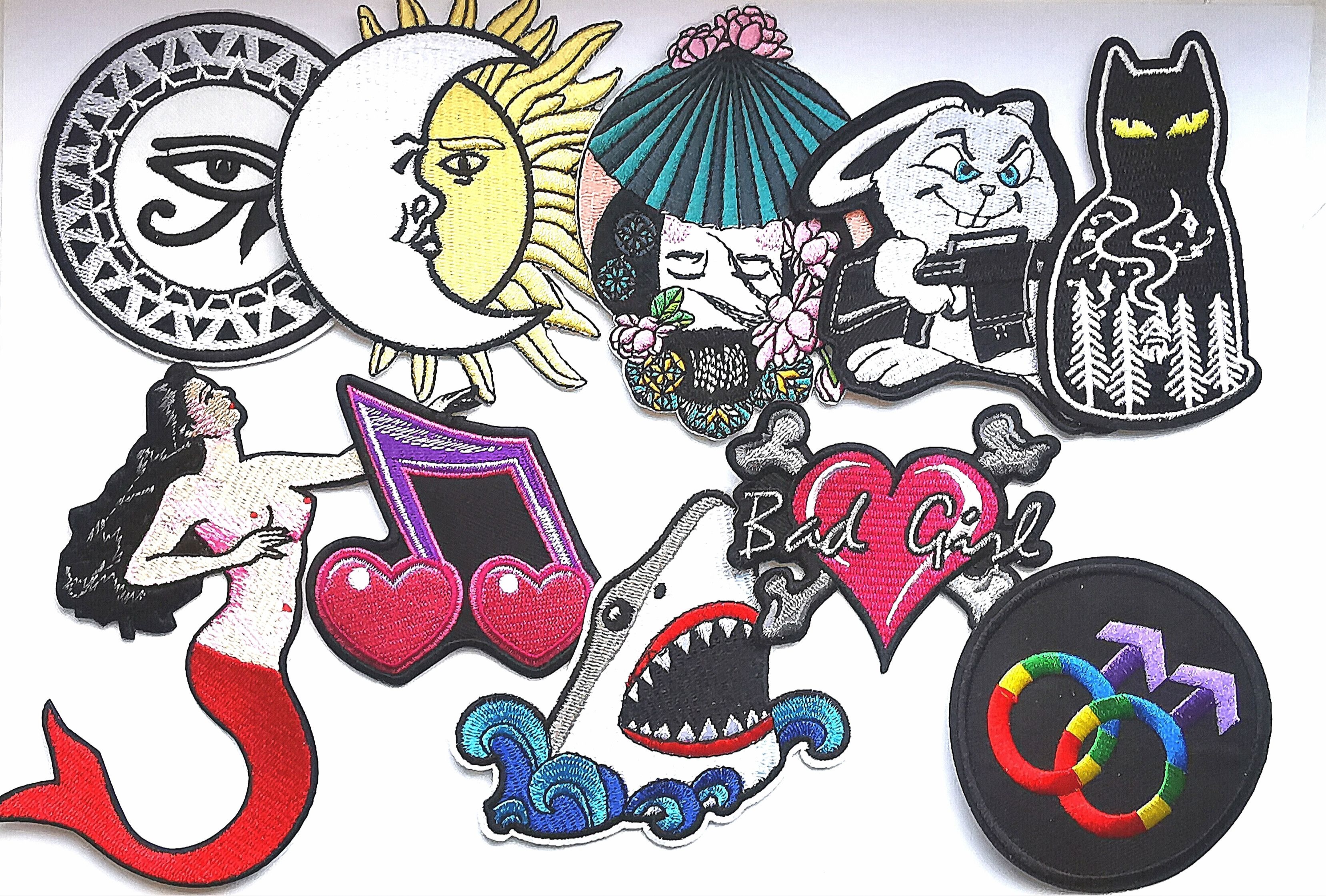 Handmade 10 pcs set mix Embroidered Cloth Iron On Patches Size ONE SIZE - 1 Preview