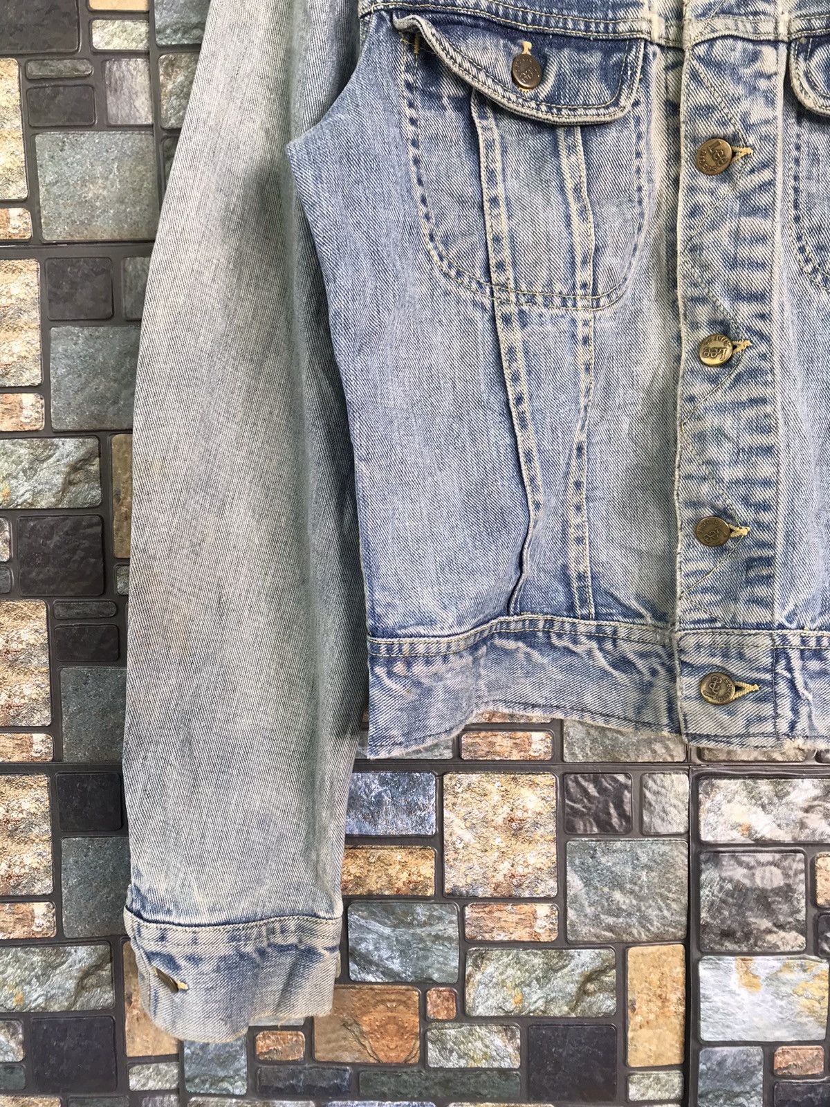 Lee × Levi's Vintage Clothing × Vintage Vintage LEE Rider Trashed Denim Jacket Size US S / EU 44-46 / 1 - 4 Thumbnail