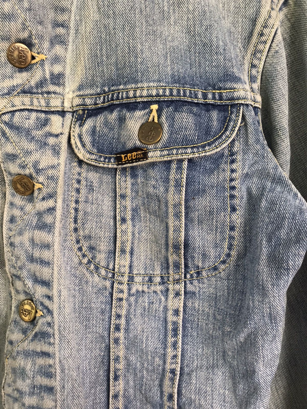 Lee × Levi's Vintage Clothing × Vintage Vintage LEE Rider Trashed Denim Jacket Size US S / EU 44-46 / 1 - 8 Thumbnail