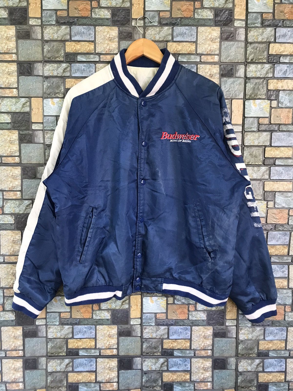 Budweiser × Vintage Vintage Budweiser King Of Beer Varsity Jacket Size US L / EU 52-54 / 3 - 2 Thumbnail