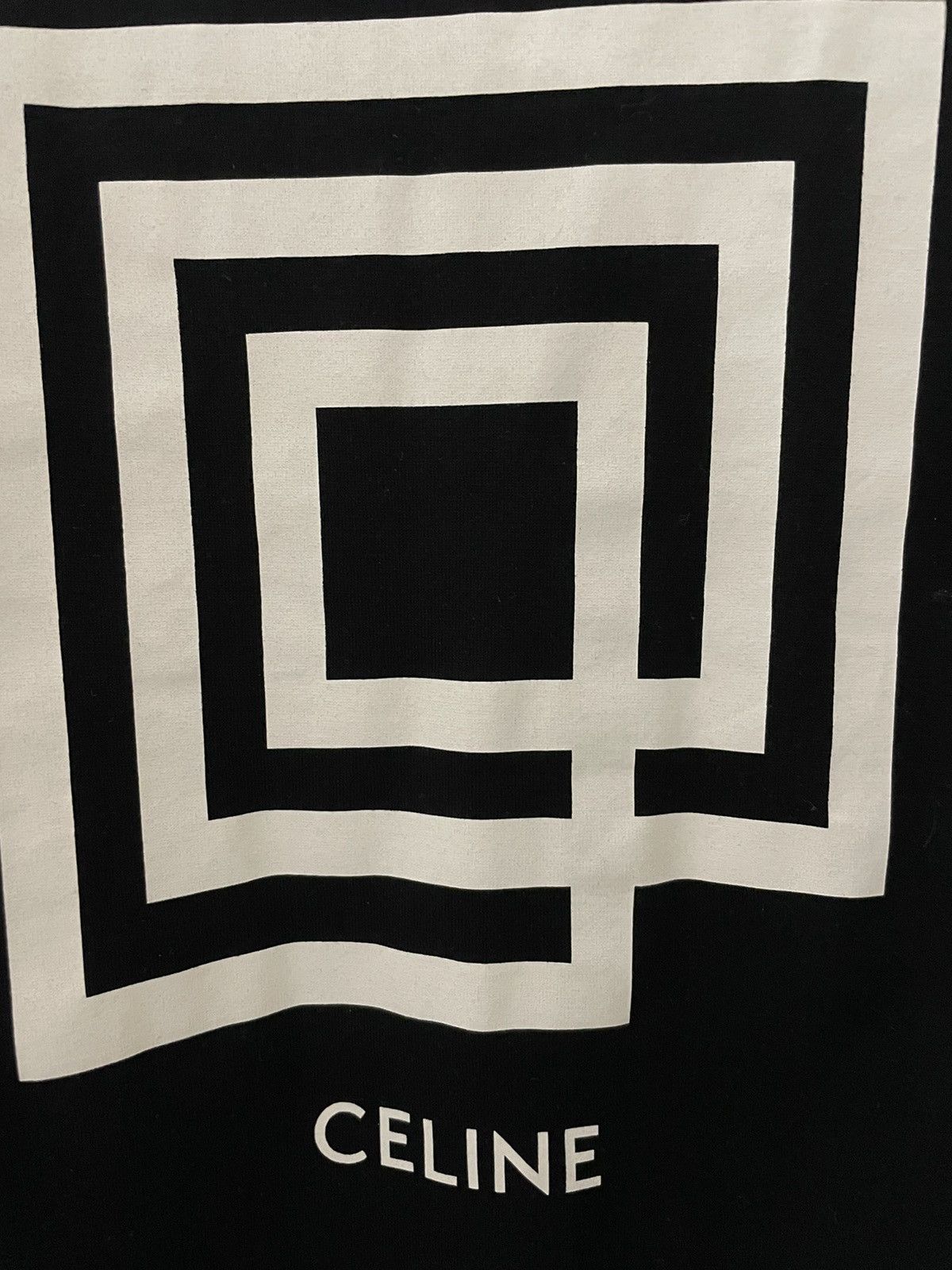 Celine × Hedi Slimane Invitation Labyrinth Logo Print Black T 