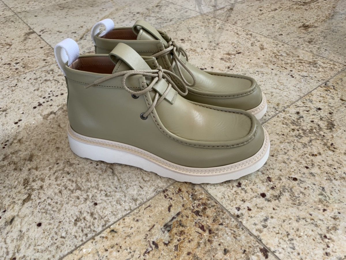image of Bottega Veneta Lace Up Desert Ankle Boots In Green, Men's (Size 9)