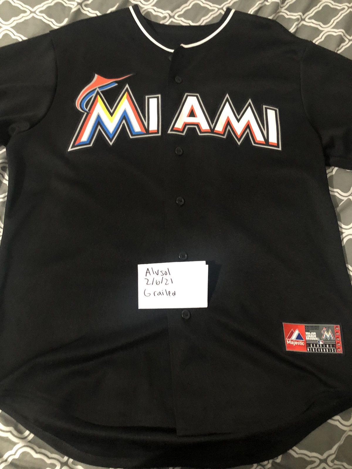 Majestic, Shirts, Miami Marlins Jose Reyes 7 Jersey Size Large Brand New