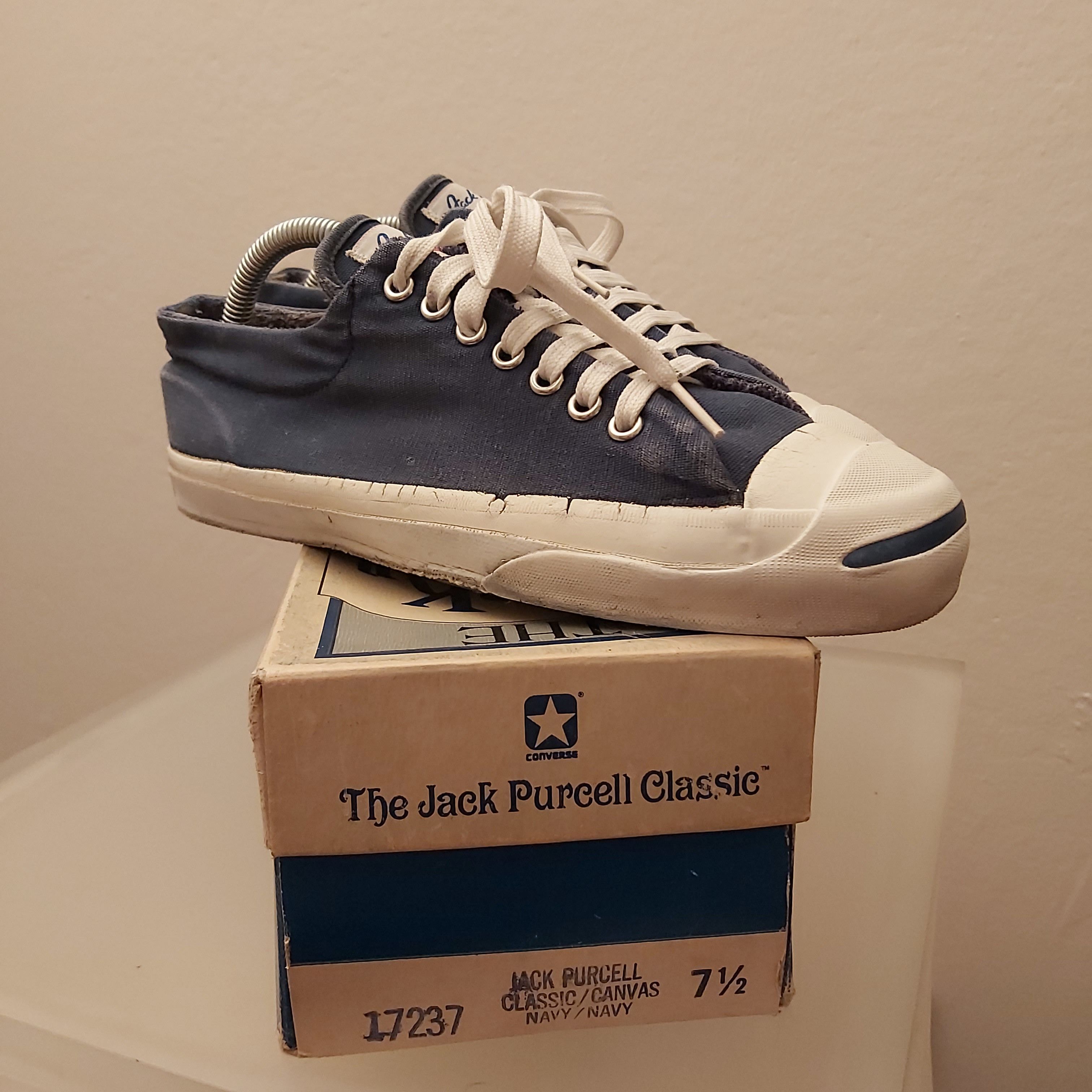 Vintage Converse Jack Purcell Navy Blue VNTG USA w/box US 7,5