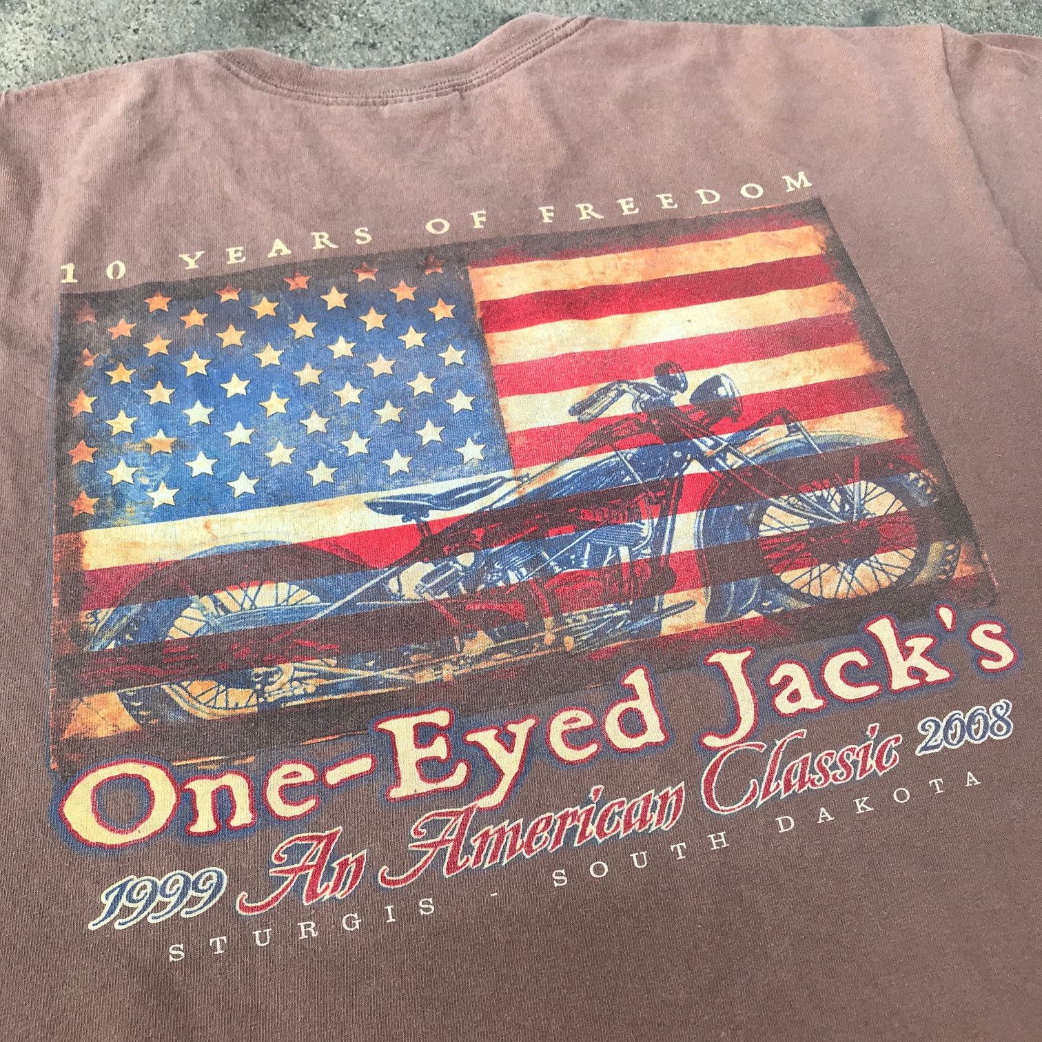 Harley Davidson × Vintage Vintage Y2K Sturgis An American Classic Promo Tee Faded Size US L / EU 52-54 / 3 - 2 Thumbnail