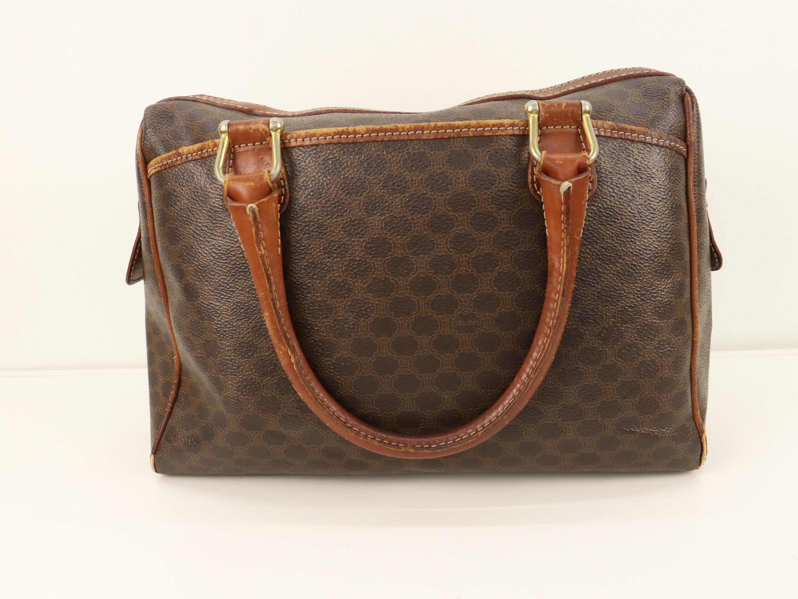 Celine Vtg 90's Macadam Celine Paris Mini Boston Ladies Handbag Size ONE SIZE - 6 Thumbnail