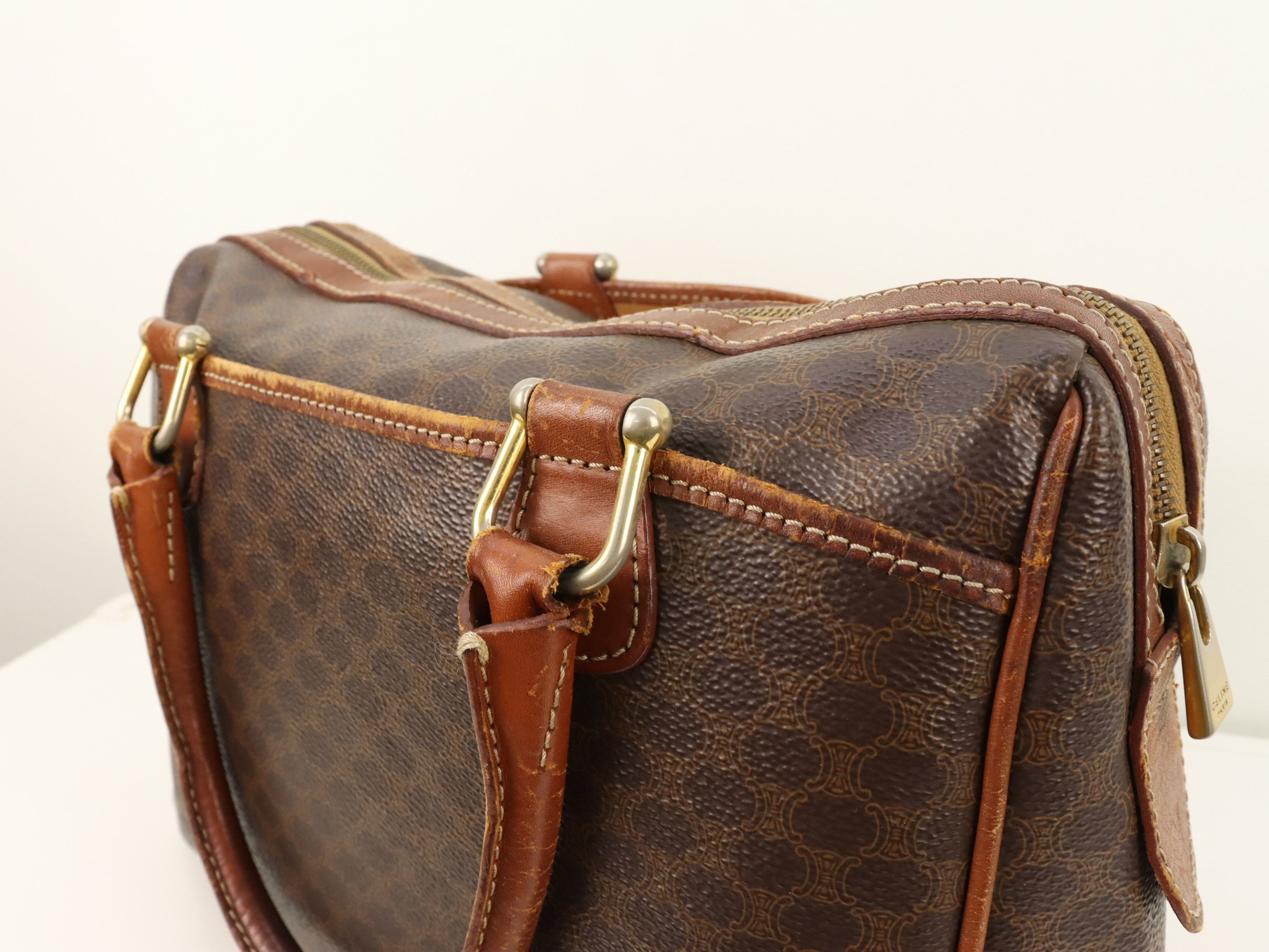Celine Vtg 90's Macadam Celine Paris Mini Boston Ladies Handbag Size ONE SIZE - 7 Thumbnail