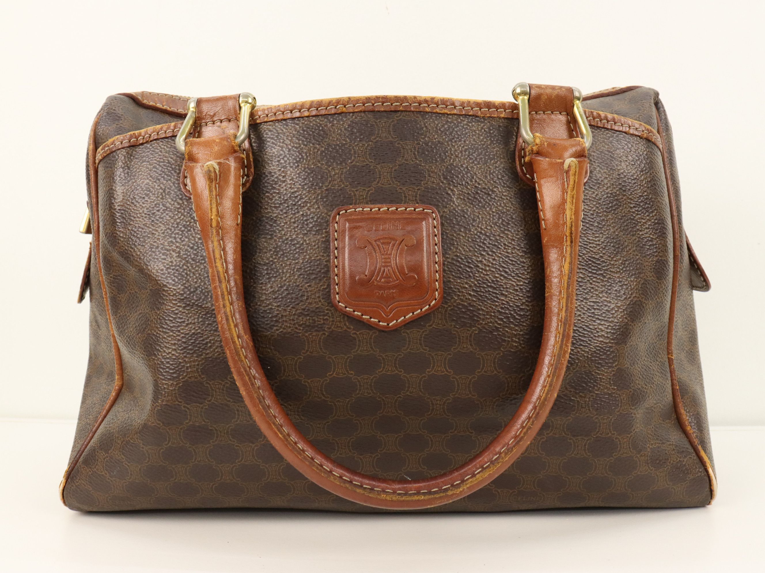 Celine Vtg 90's Macadam Celine Paris Mini Boston Ladies Handbag Size ONE SIZE - 11 Thumbnail