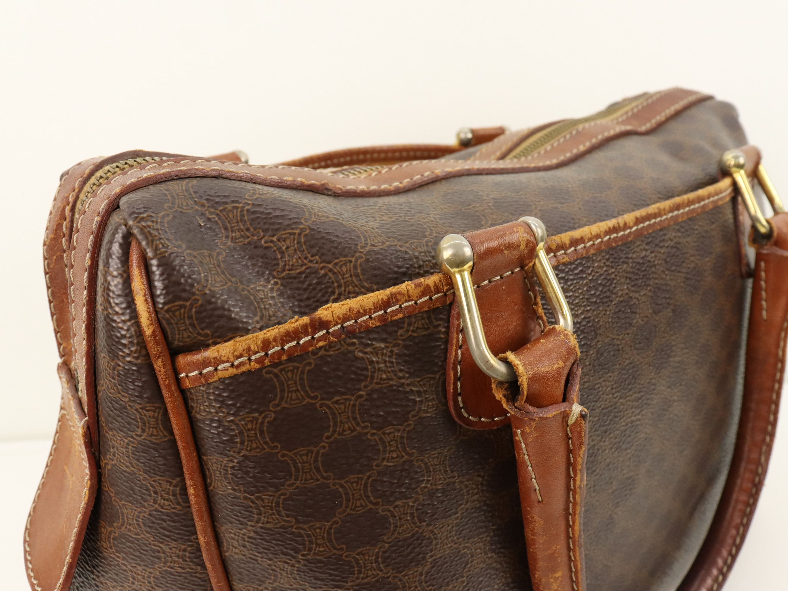 Celine Vtg 90's Macadam Celine Paris Mini Boston Ladies Handbag Size ONE SIZE - 5 Thumbnail
