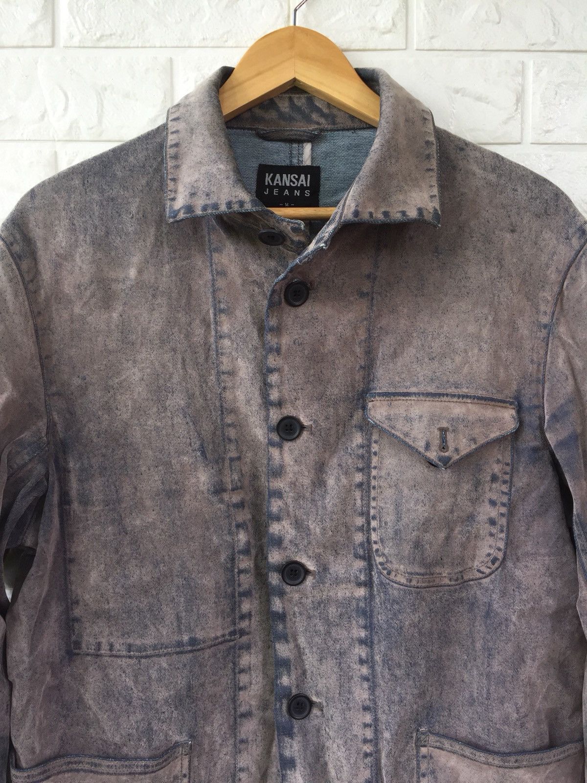 Japanese Brand × Kansai Yamamoto × Vintage Kansai Jeans Snow Wash Jacket Size US M / EU 48-50 / 2 - 2 Thumbnail
