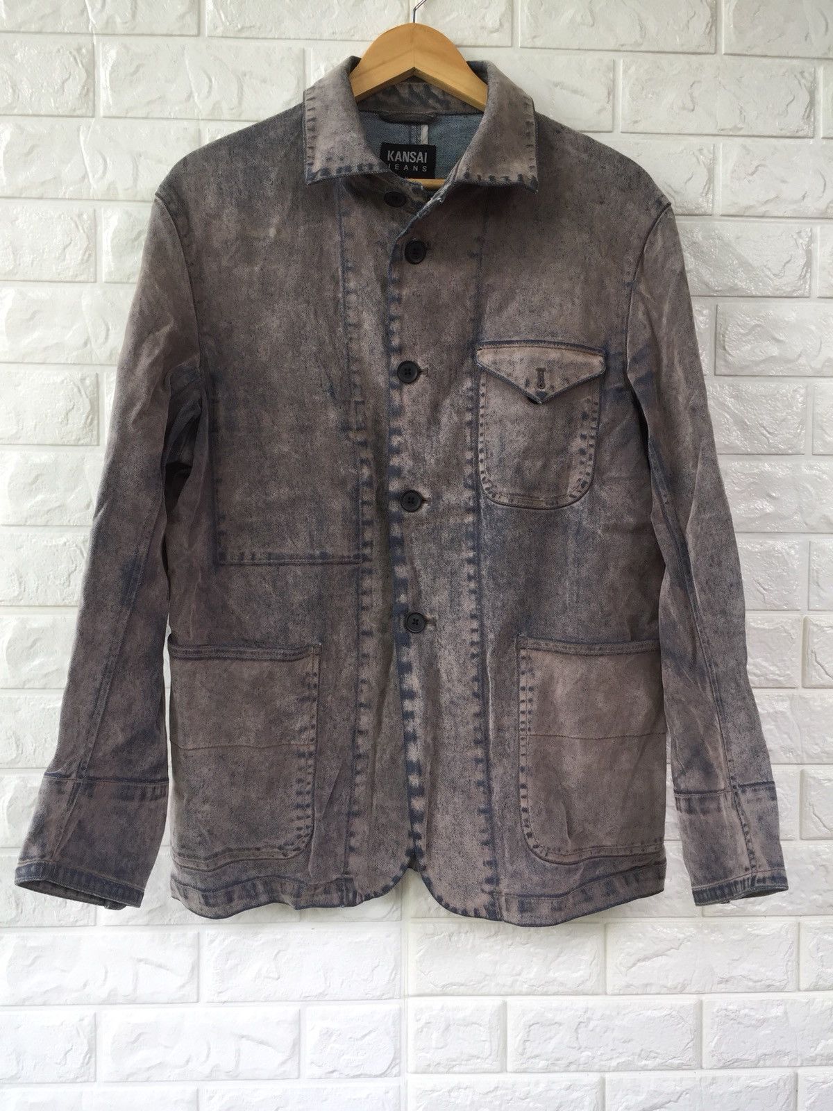 Japanese Brand × Kansai Yamamoto × Vintage Kansai Jeans Snow Wash Jacket Size US M / EU 48-50 / 2 - 1 Thumbnail