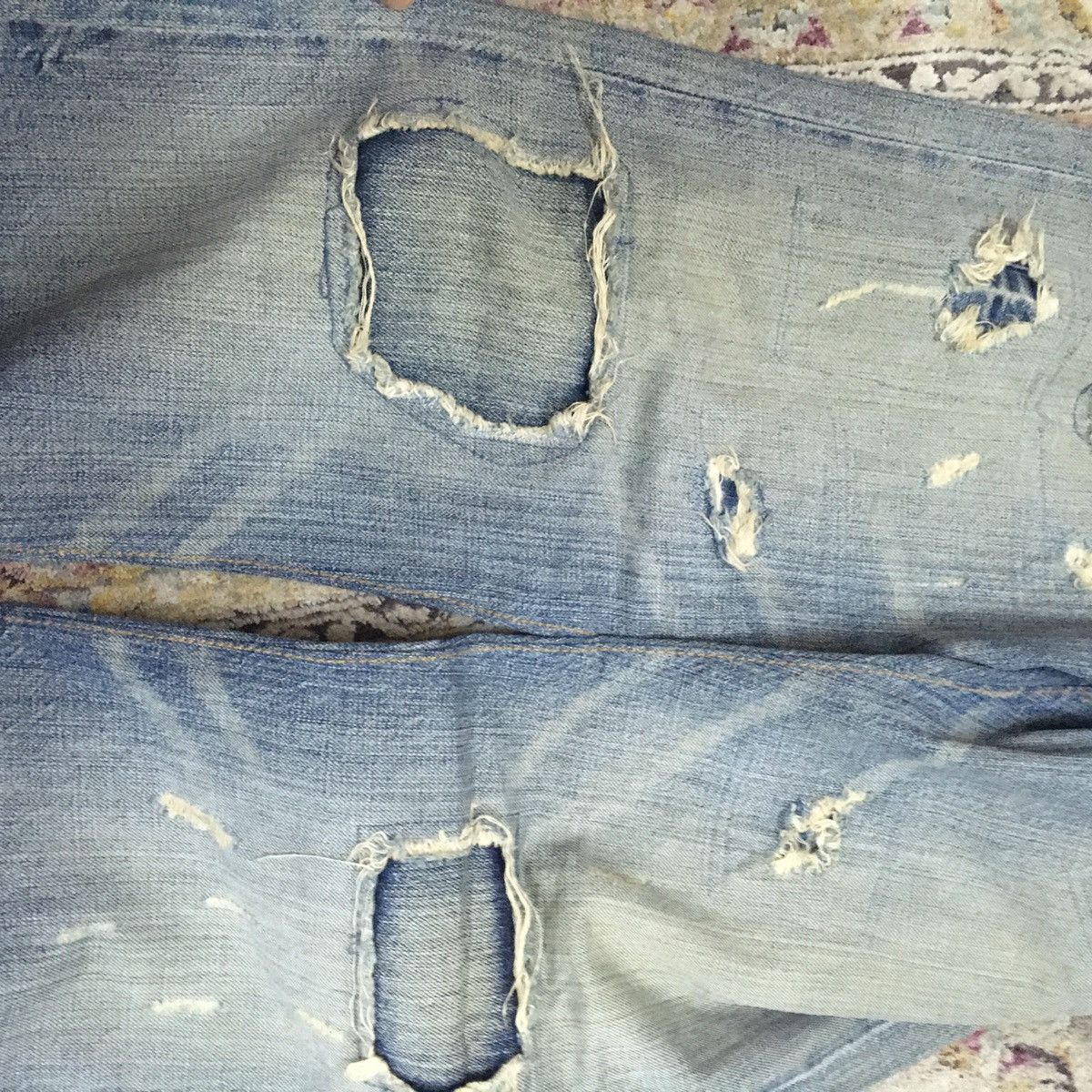 Levi's Vintage Levi’s 501 Patchwork And Distressed Denim Jeans Size US 30 / EU 46 - 2 Thumbnail