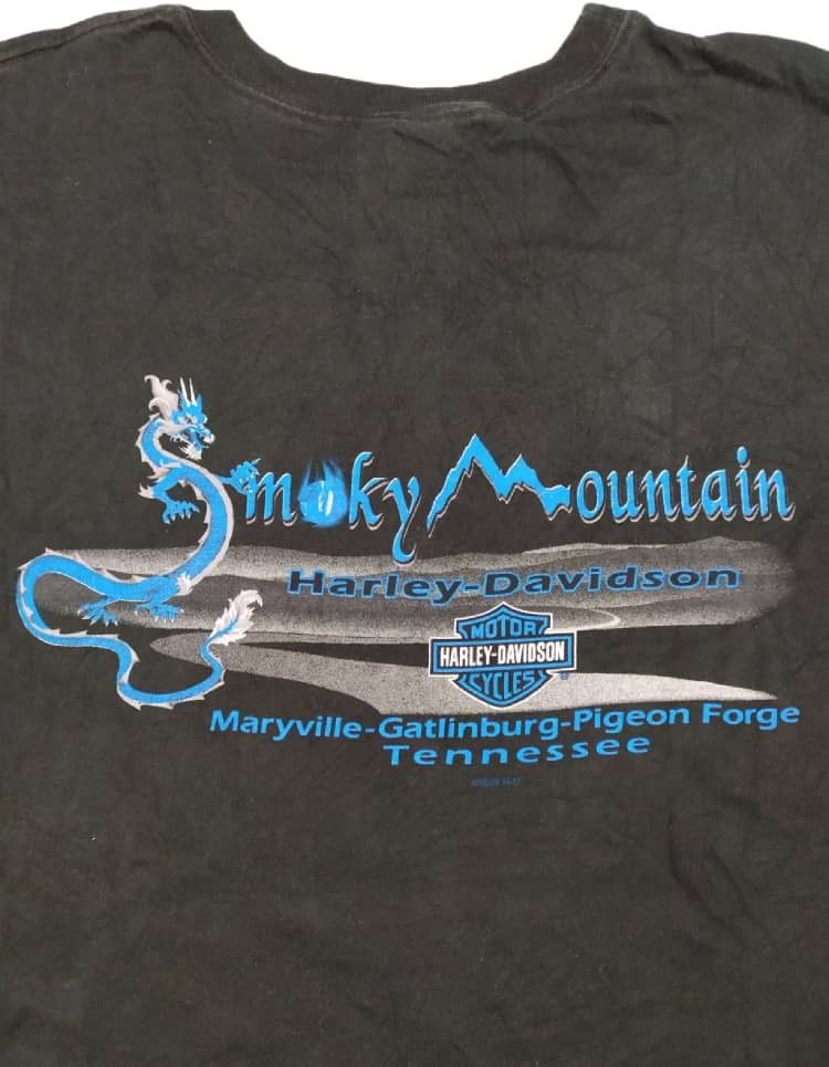 Harley Davidson Vintage Harley Davidson Smokey Mountain Tee Shirt Size US XXL / EU 58 / 5 - 5 Thumbnail