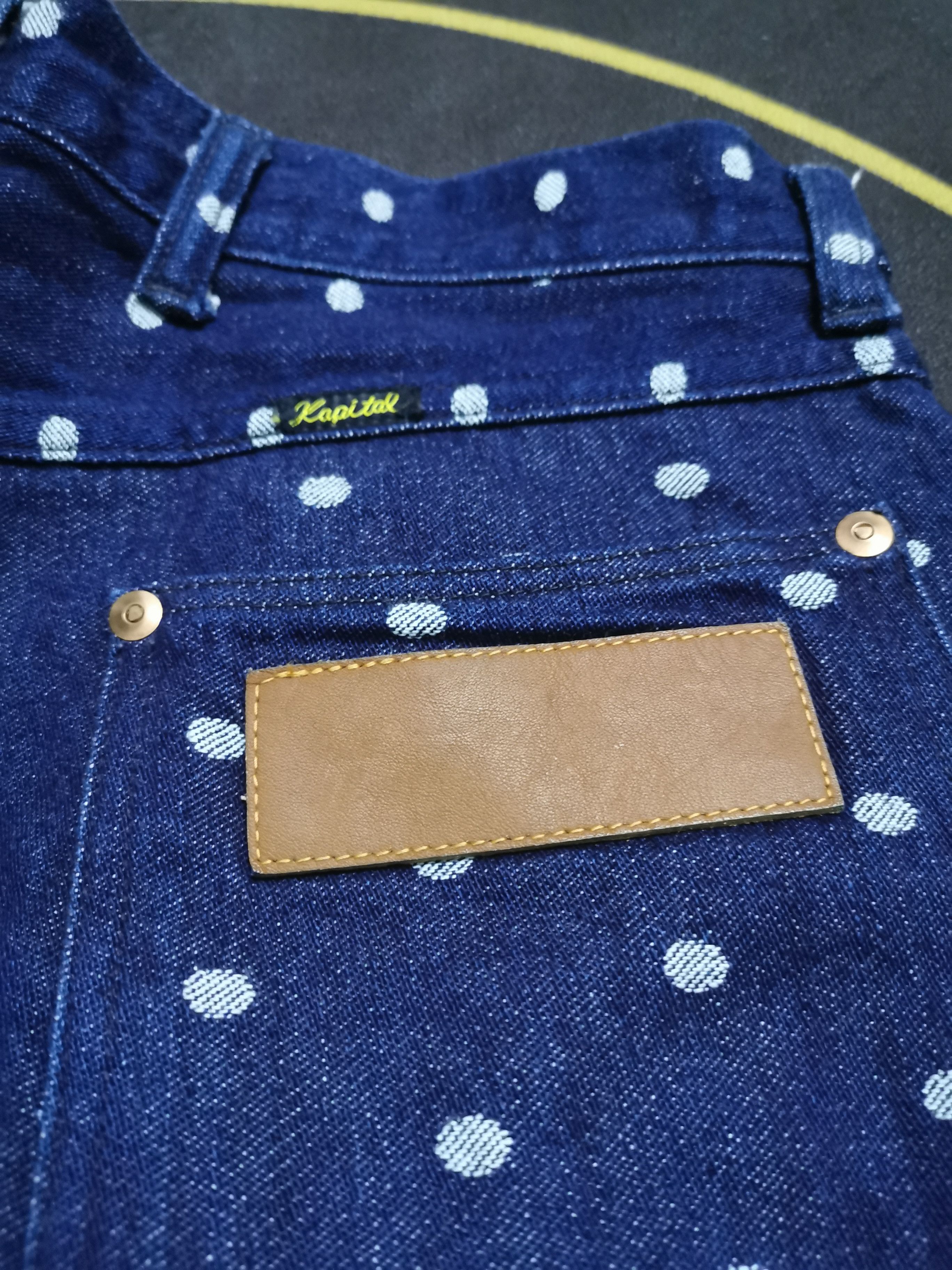 Japanese Brand × Kapital × Kapital Kountry Kapital Polka Dot Denim Cropped Pants Size US 31 - 5 Thumbnail