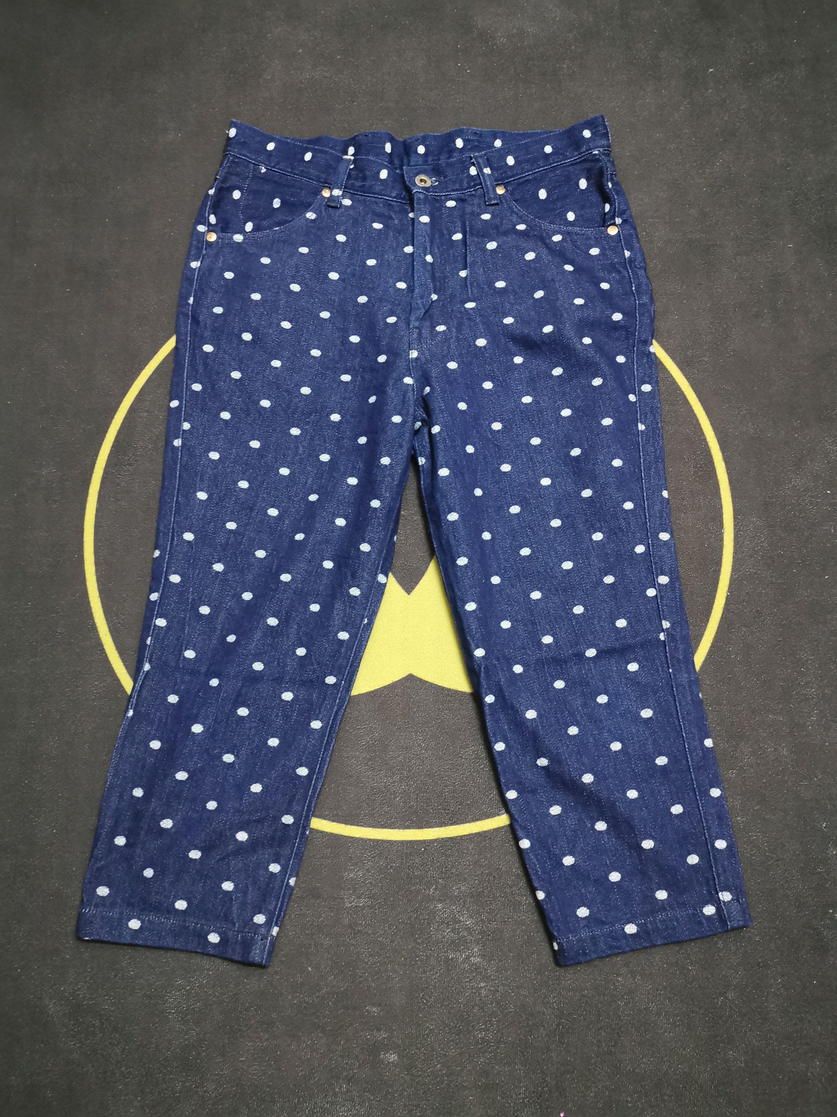 Japanese Brand × Kapital × Kapital Kountry Kapital Polka Dot Denim Cropped Pants Size US 31 - 1 Thumbnail