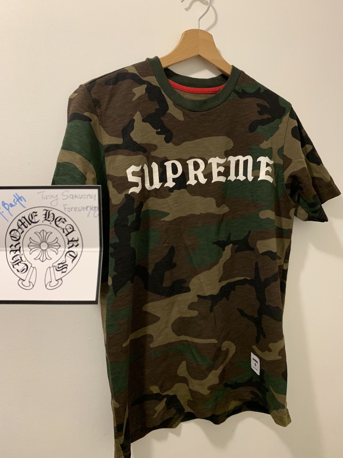 Green camo tee size S