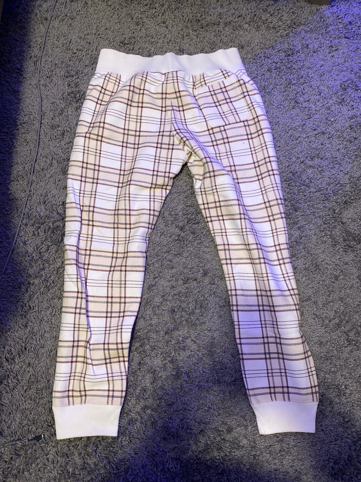 Champion Champion Brown White Beige Plaid Sweatpants Women s Size L Grailed