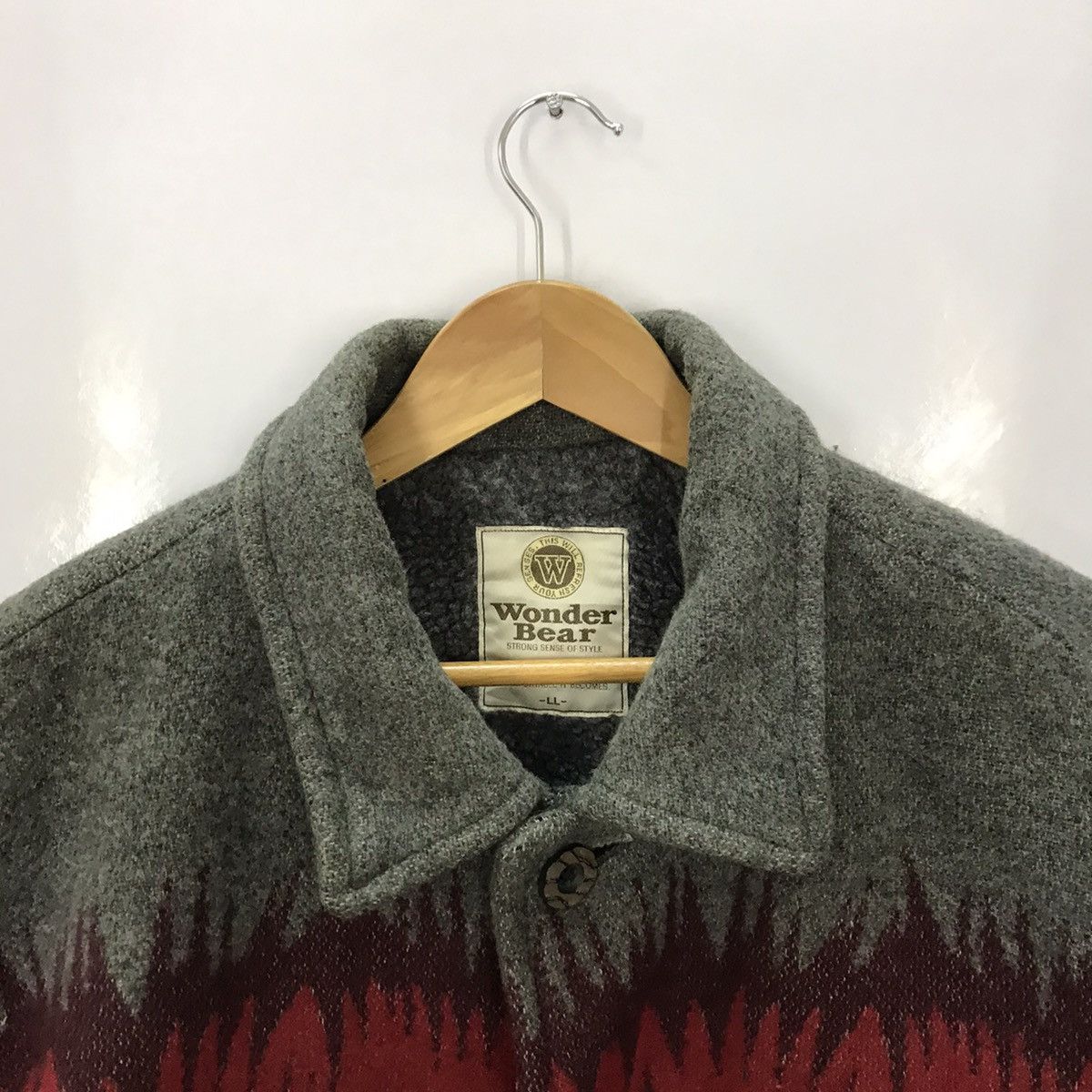 Japanese Brand × Vintage Wonder Bear fire jacket Wool Style Jacket Size US XL / EU 56 / 4 - 2 Thumbnail